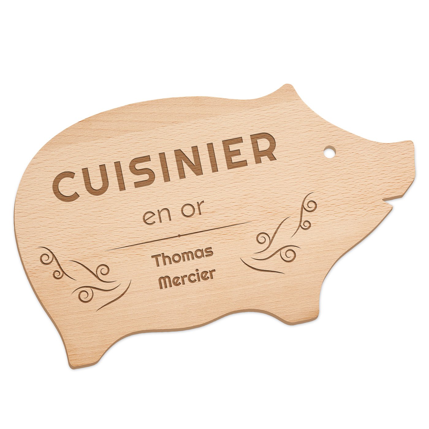 Planche à découper personnalisée en forme de cochon Murrano
