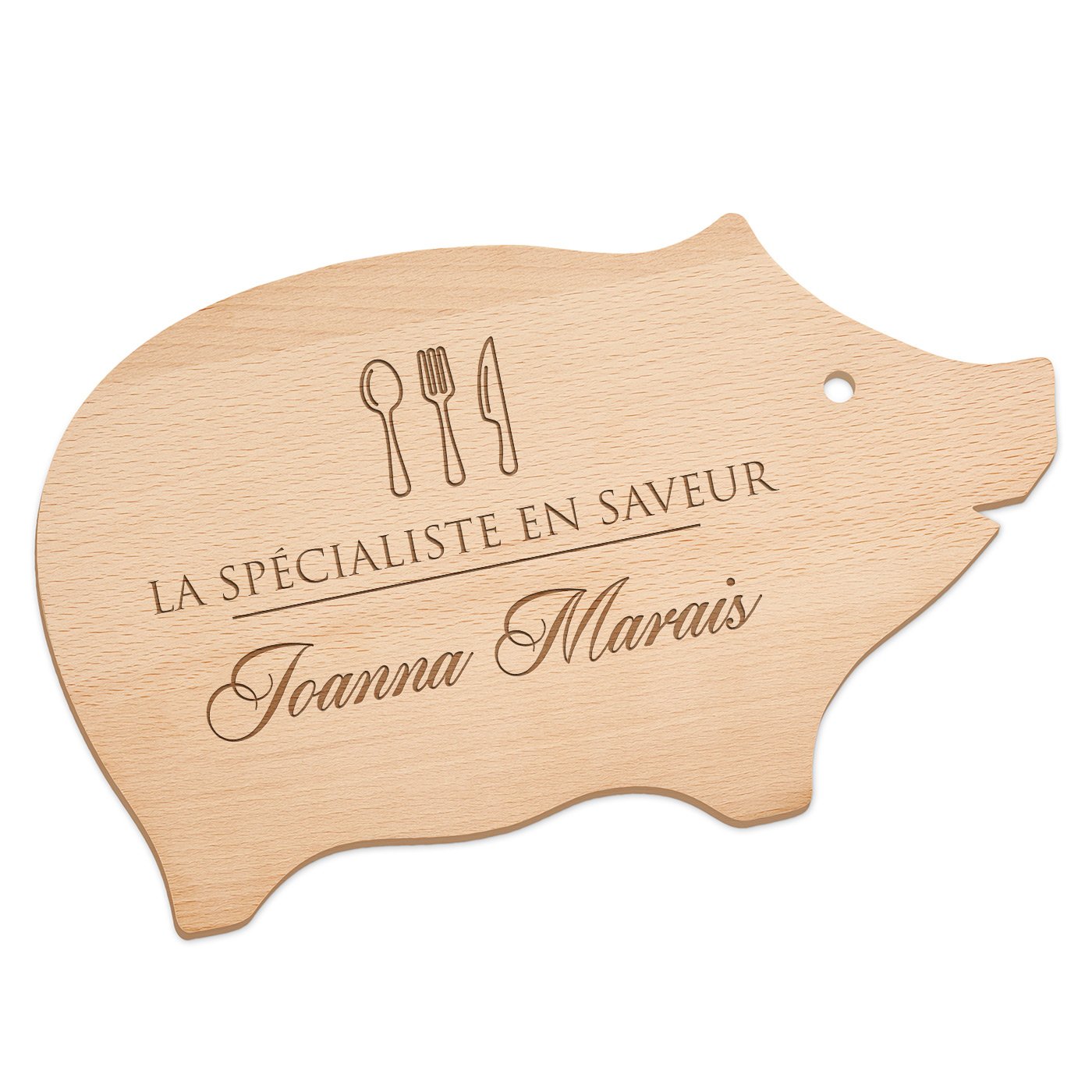 Planche à découper personnalisée Murrano en forme de cochon