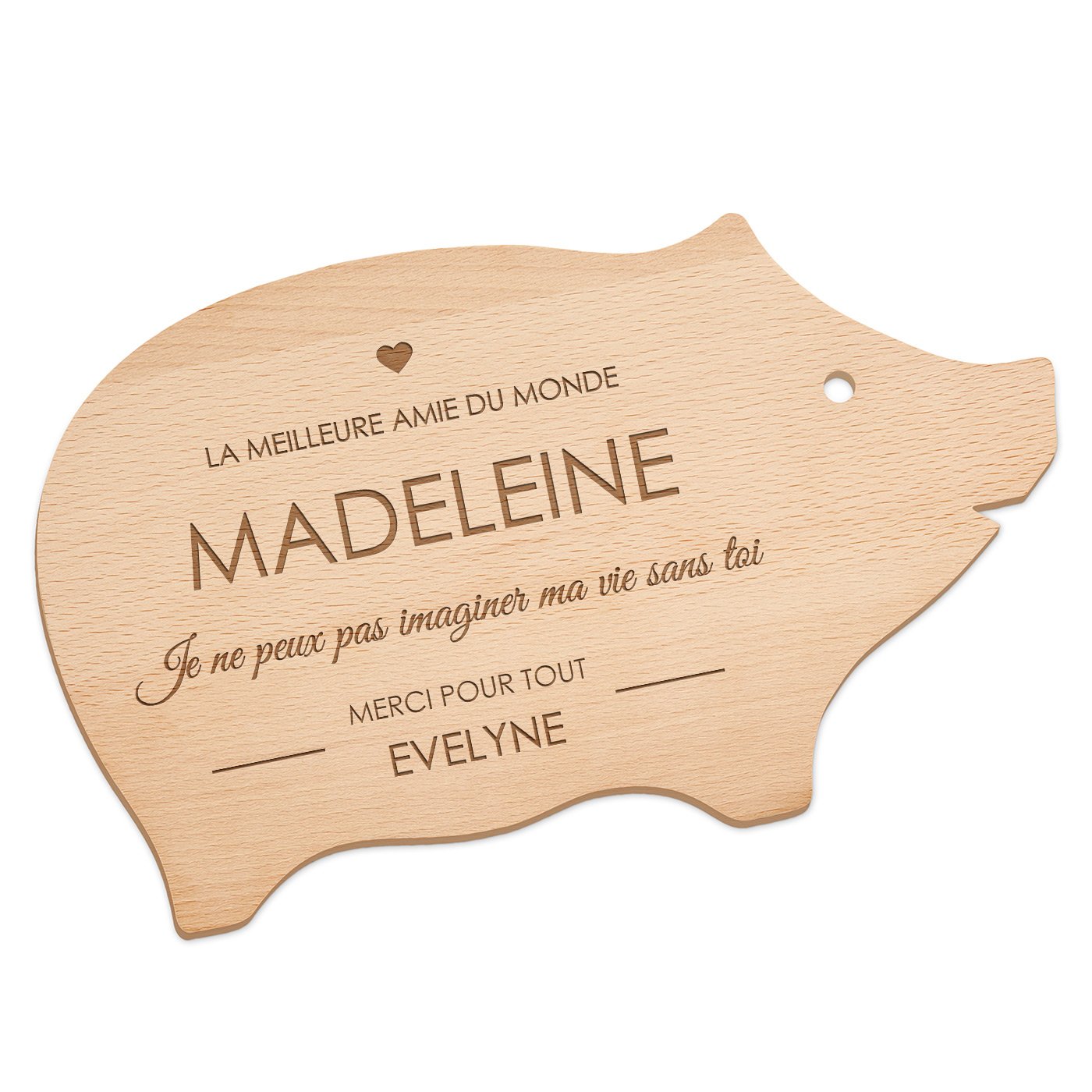 Murrano Personalized Cutting Board in Pig Shape
