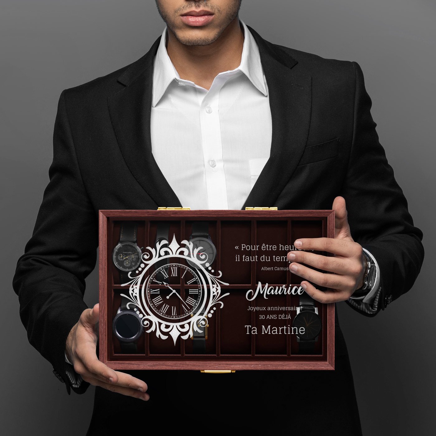 Murrano Personalized Watch Box for Husband's 30th Birthday