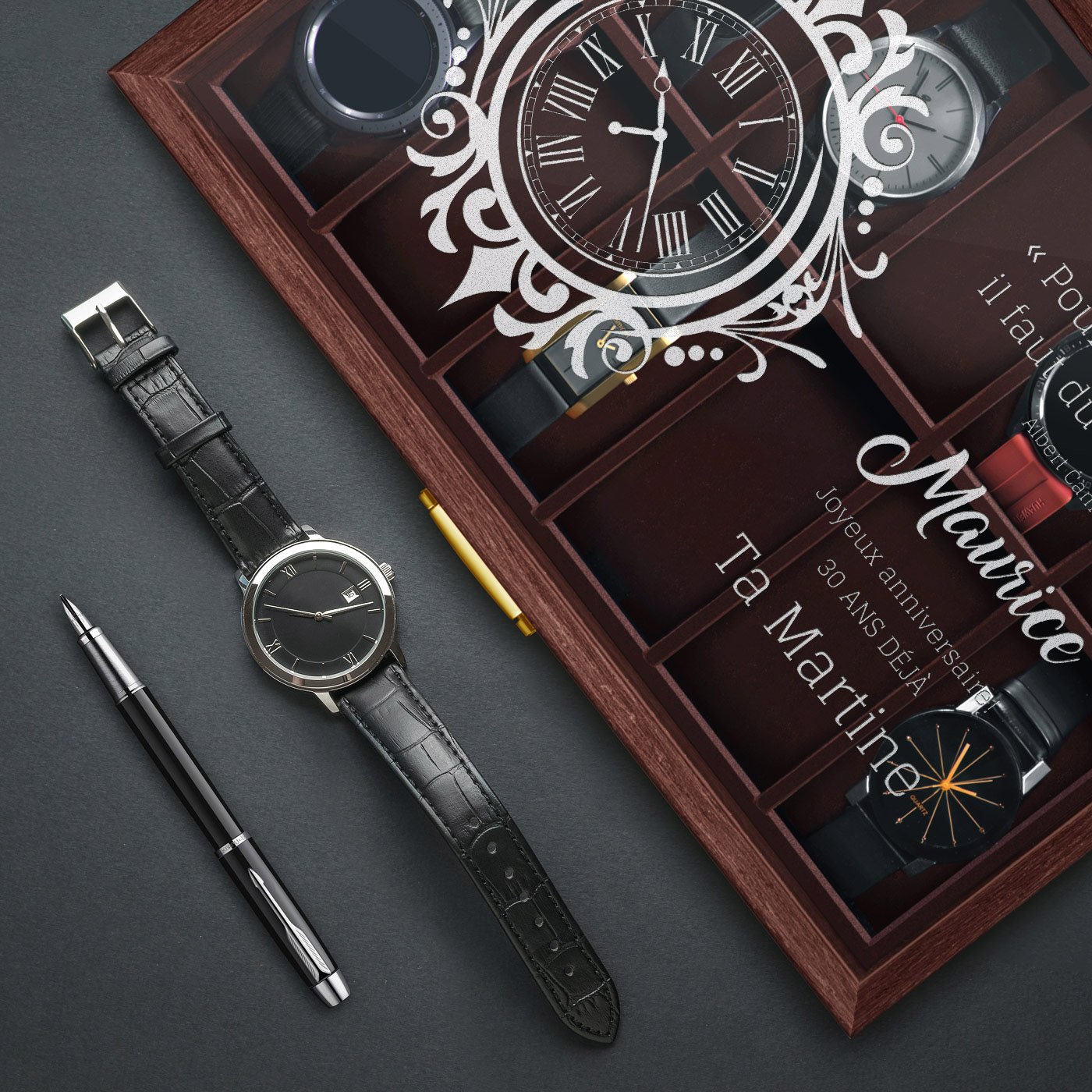 Murrano Personalized Watch Box for Husband's 30th Birthday