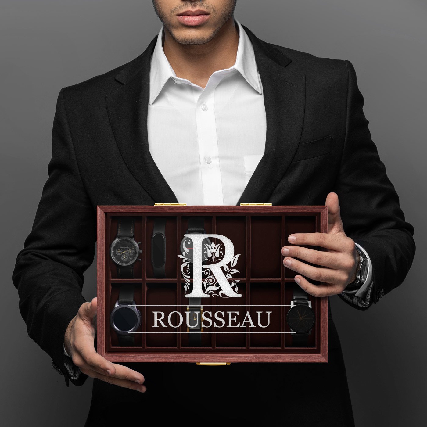 Murrano Personalized Watch Box for a Gentleman's Birthday