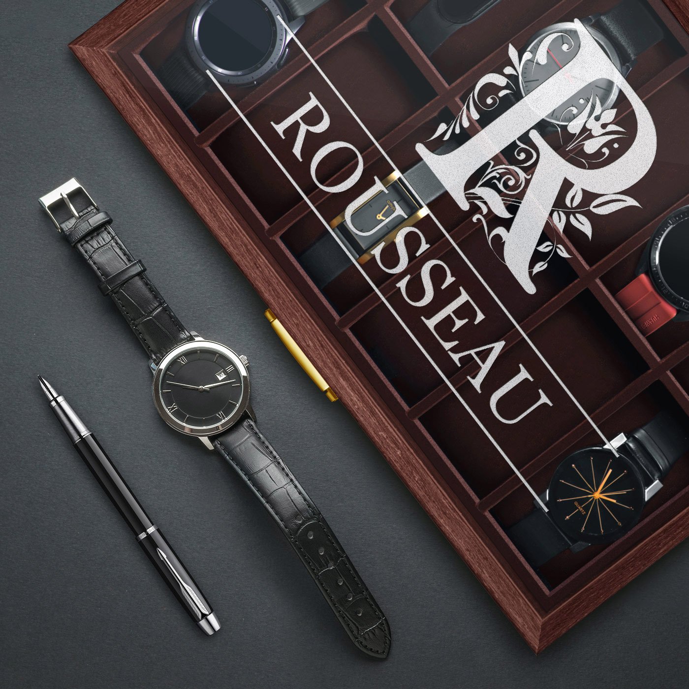 Murrano Personalized Watch Box for a Gentleman's Birthday