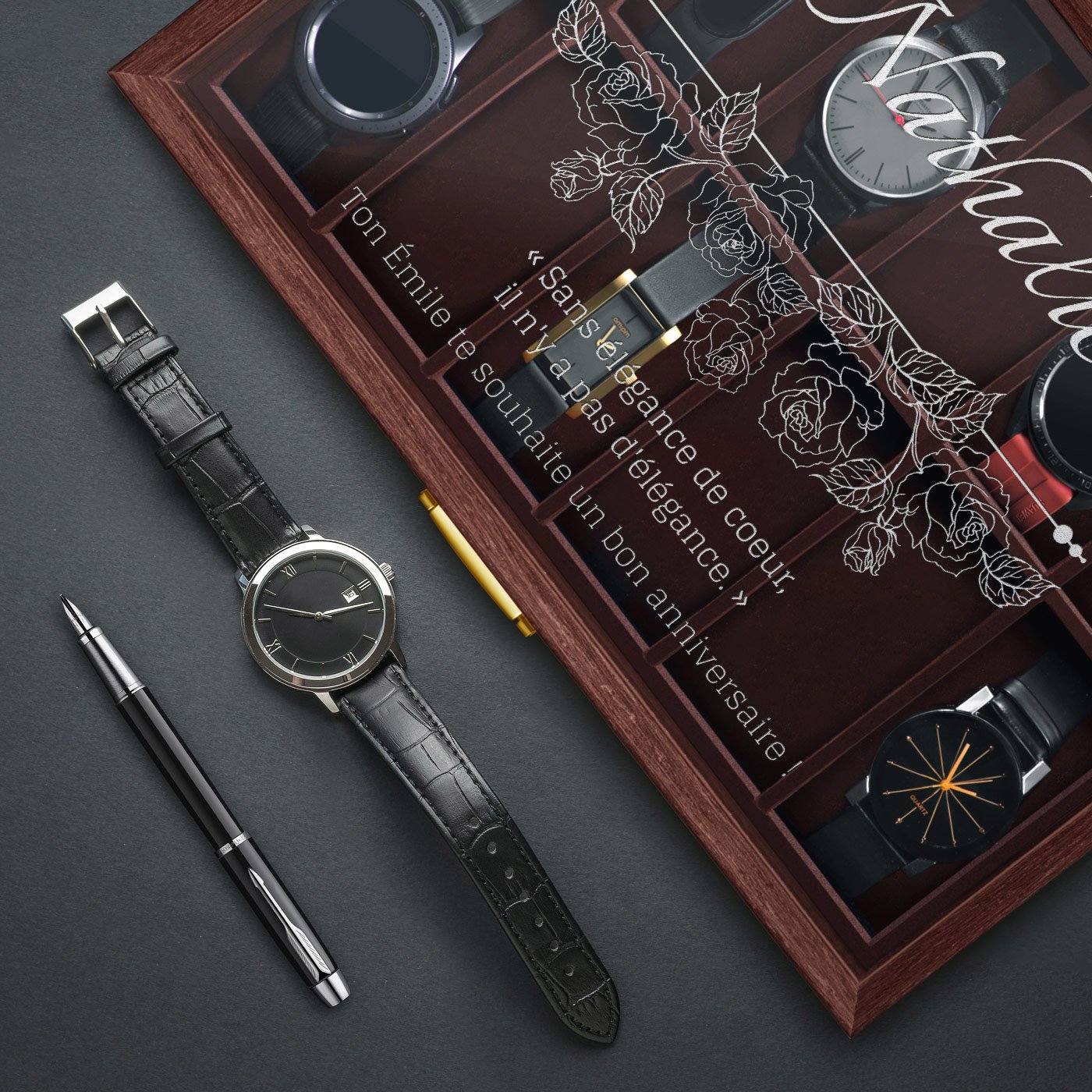Murrano Personalized Watch Box for Woman's Birthday
