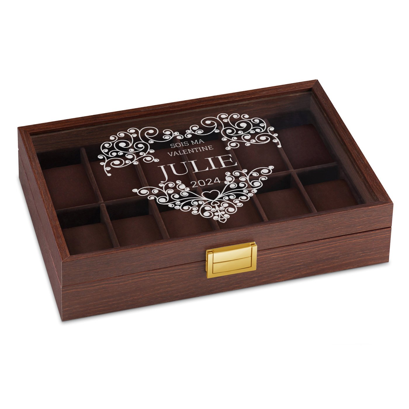 Caja de relojes personalizada Murrano para mujer - Día de San Valentín