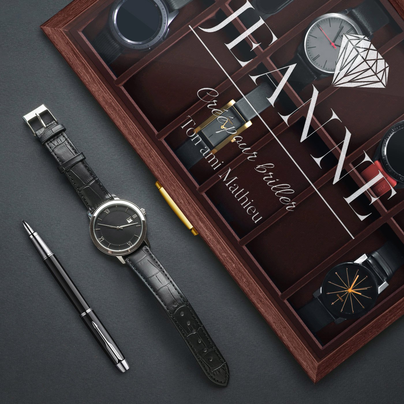 Murrano Personalized Watch Box for Valentine's Day Gift