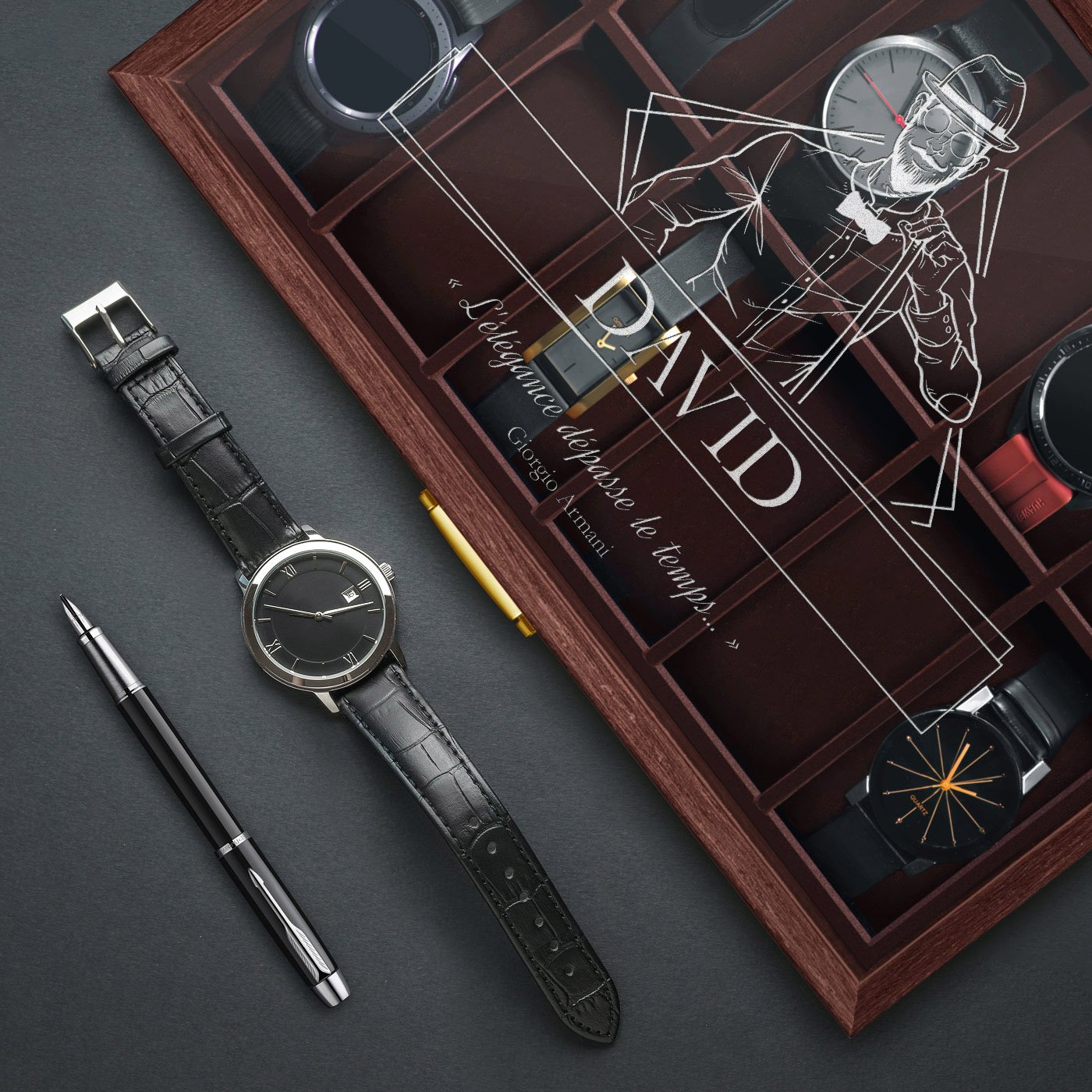 Murrano Customized Watch Box for Men's Birthday