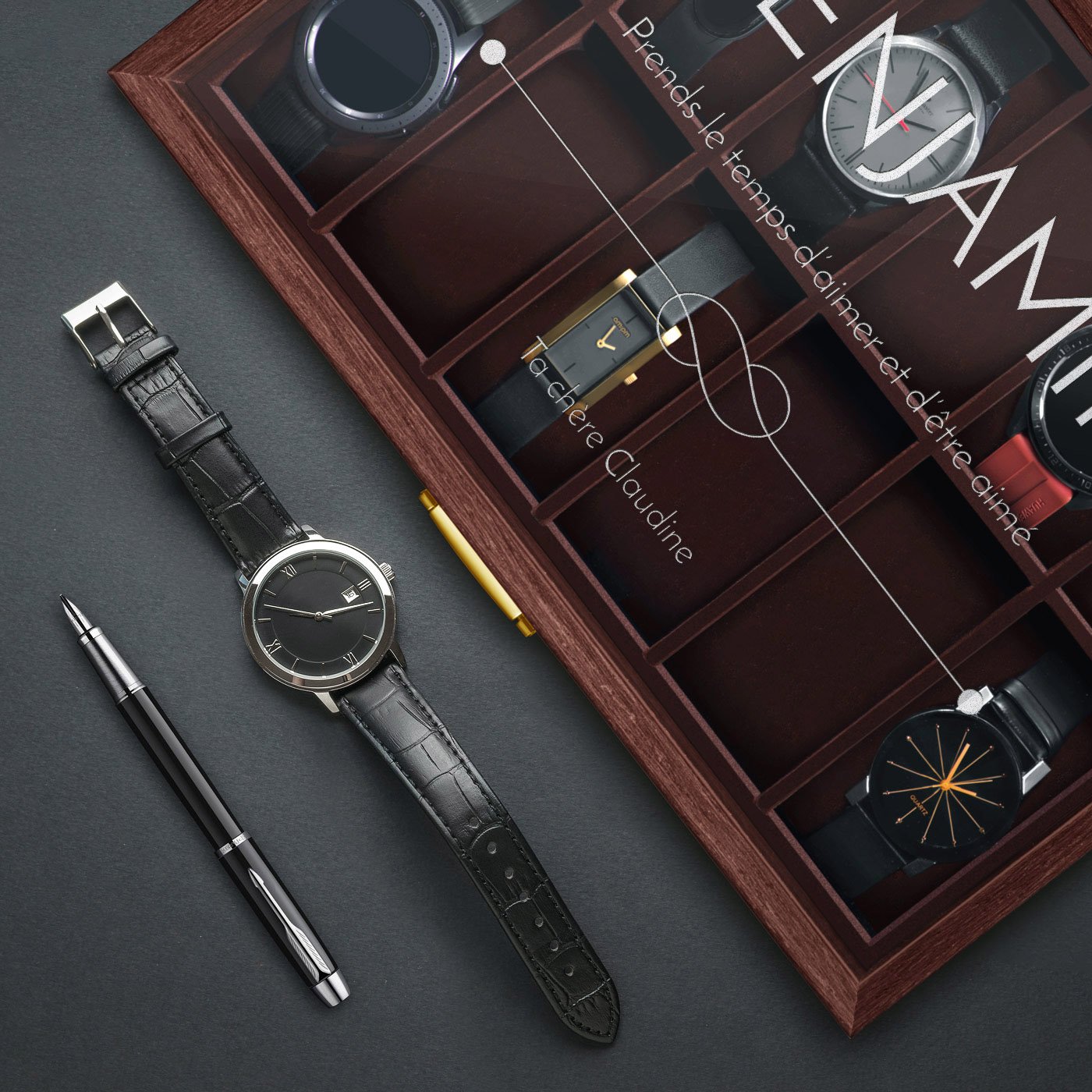 Caja de relojes personalizada Murrano para hombre