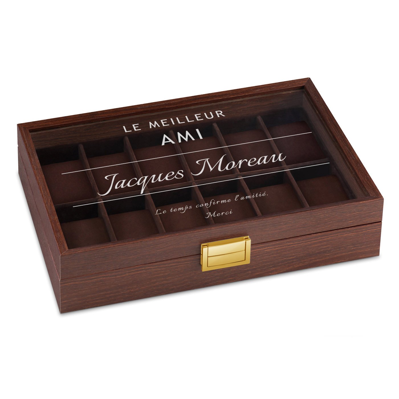 Caja de relojes personalizada Murrano para testigo de boda