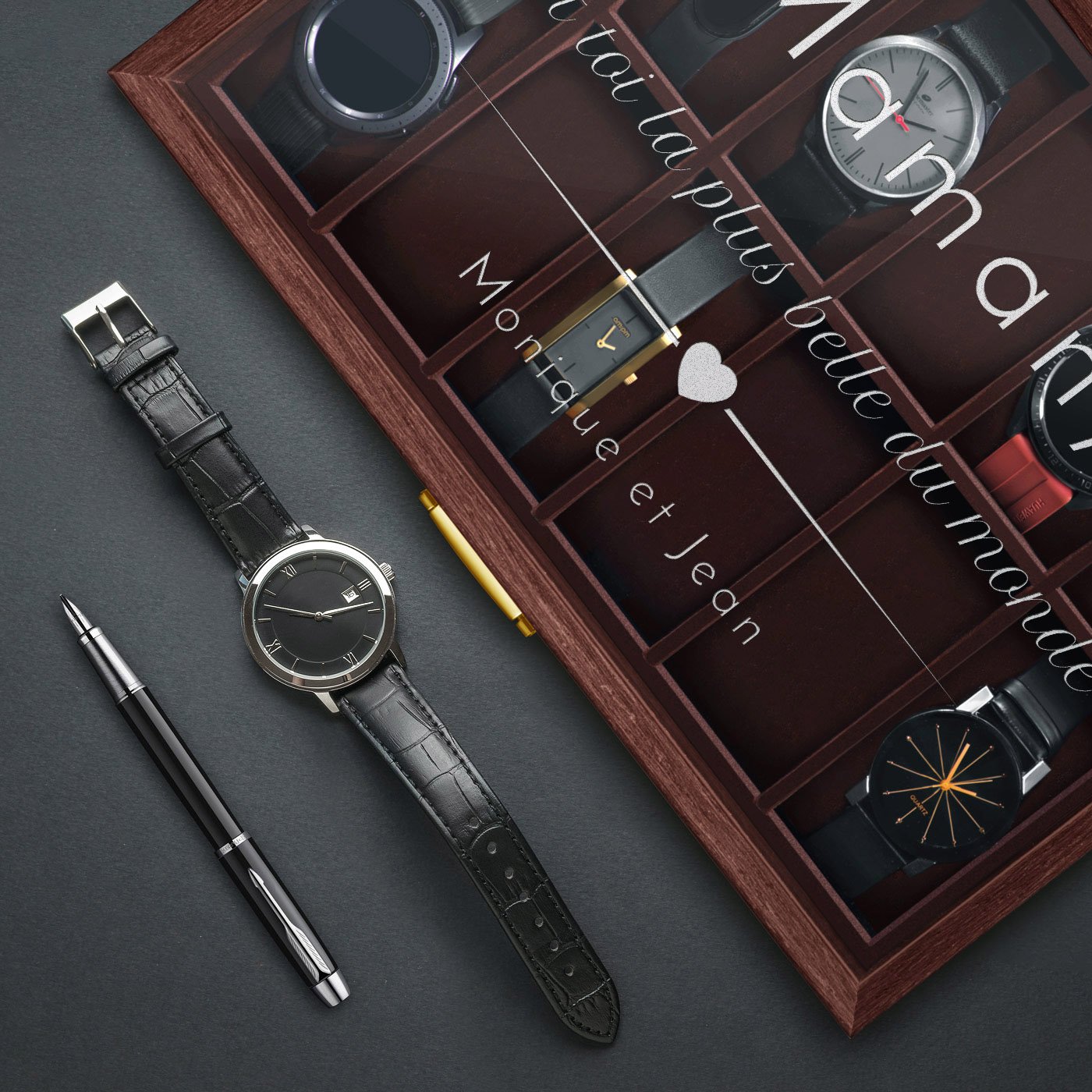 Caja personalizada para relojes Murrano para el Día de la Madre