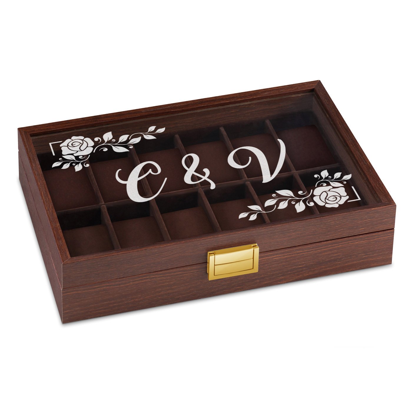 Caja personalizada para relojes Murrano para una pareja por el aniversario de bodas