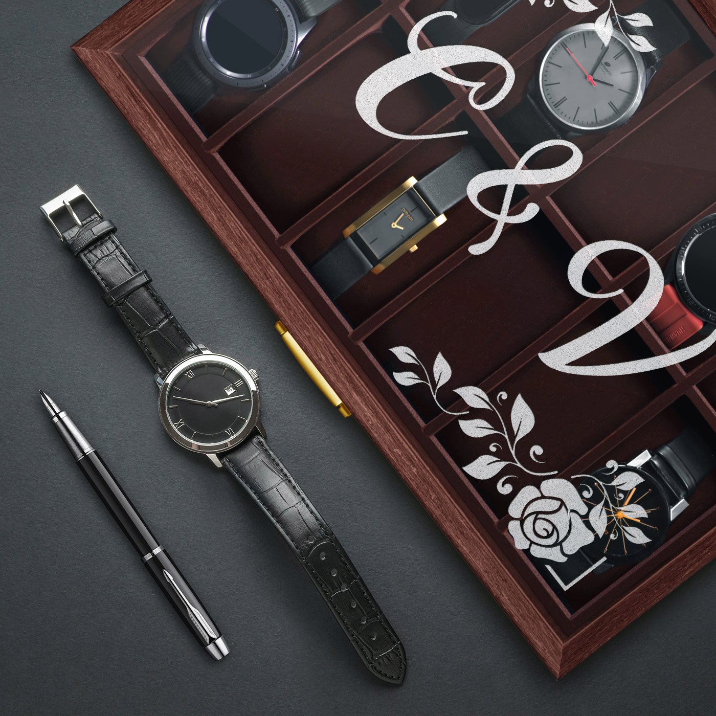 Murrano Customized Watch Box for Couple Wedding Anniversary