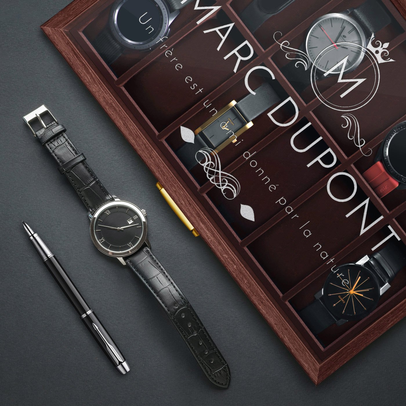 Murrano Personalized Watch Box for Brother's Birthday