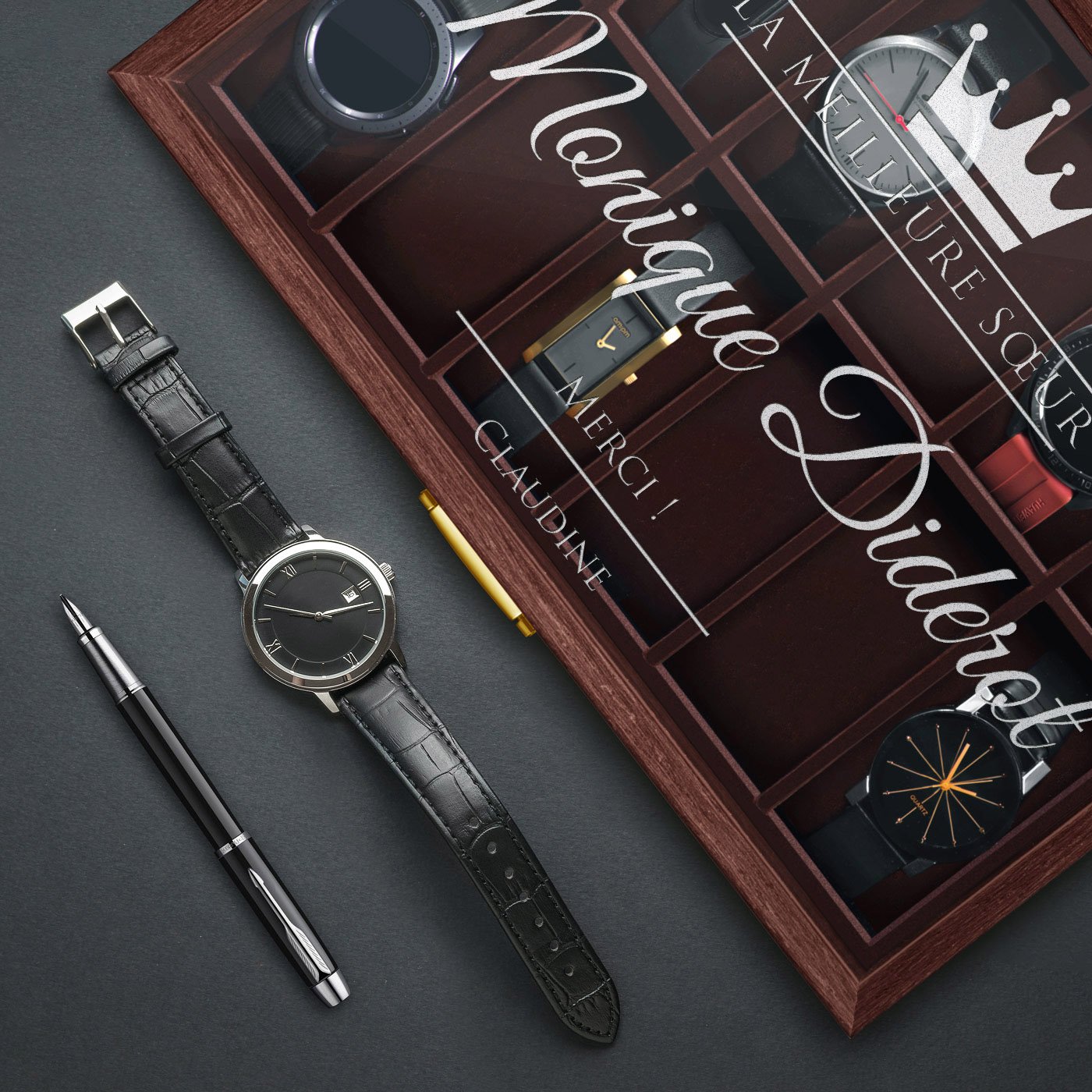 Murrano Personalized Watch Box for Sister's Birthday