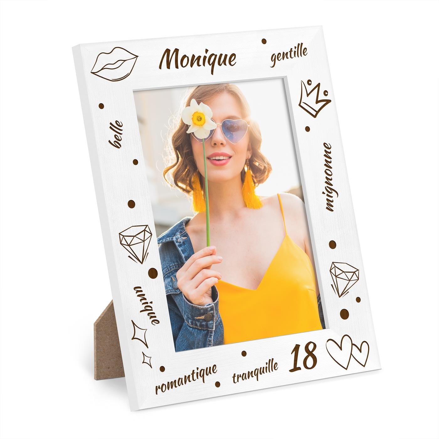 Marco de foto personalizado de madera Murrano para el cumpleaños número 18 de su amiga
