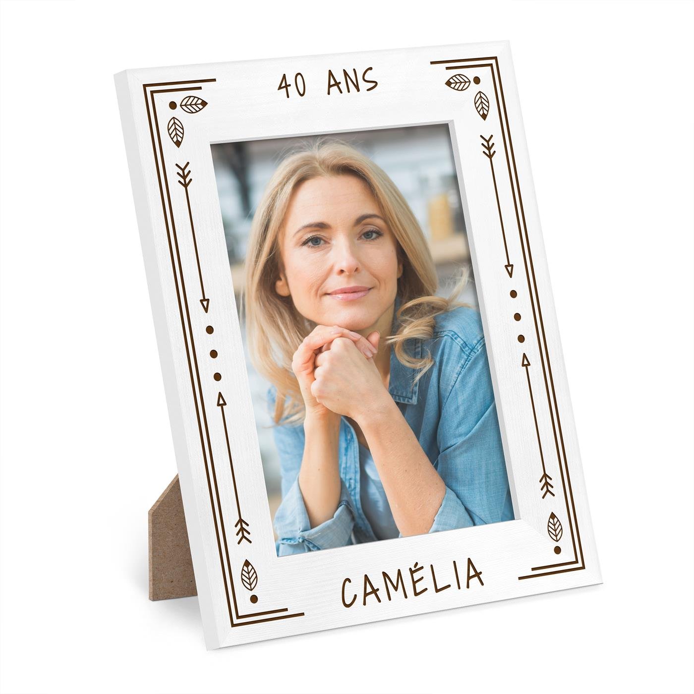 Marco de foto de madera personalizado para ella, 40º cumpleaños