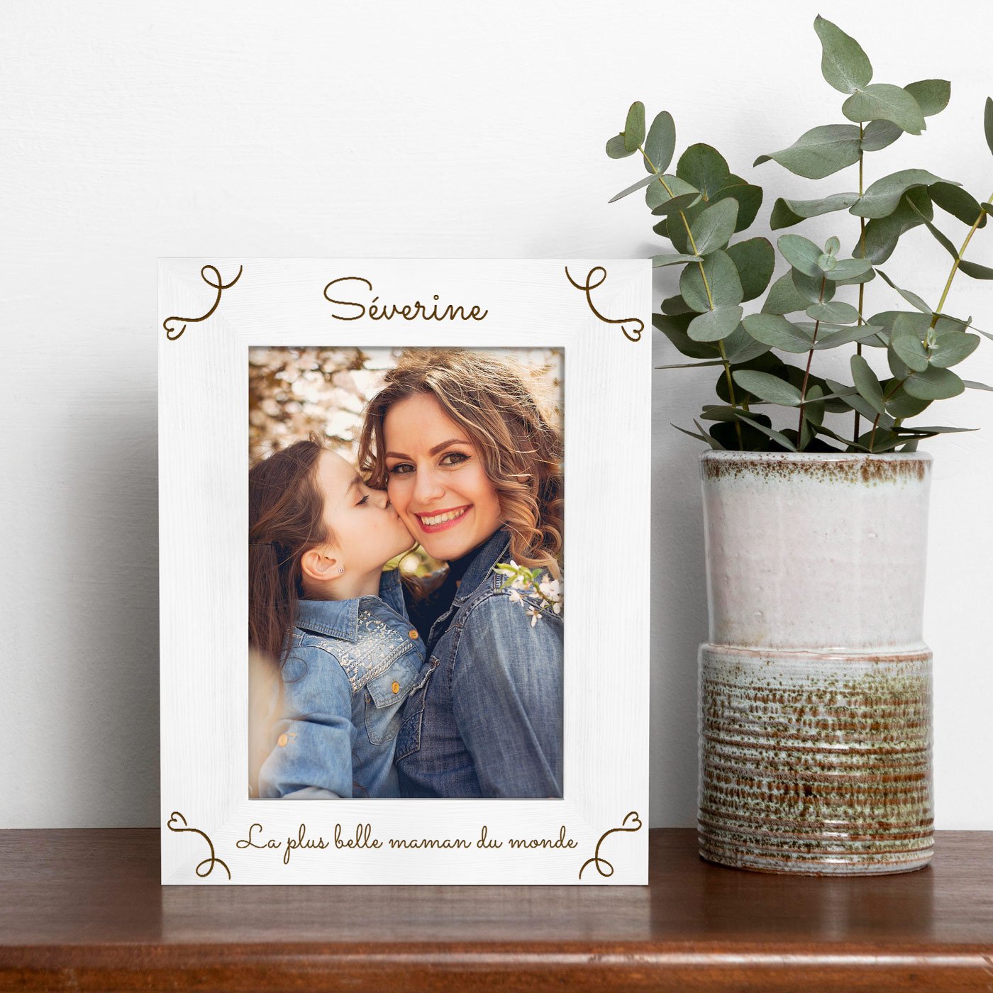 Marco de fotos personalizado de madera Murrano para mamá
