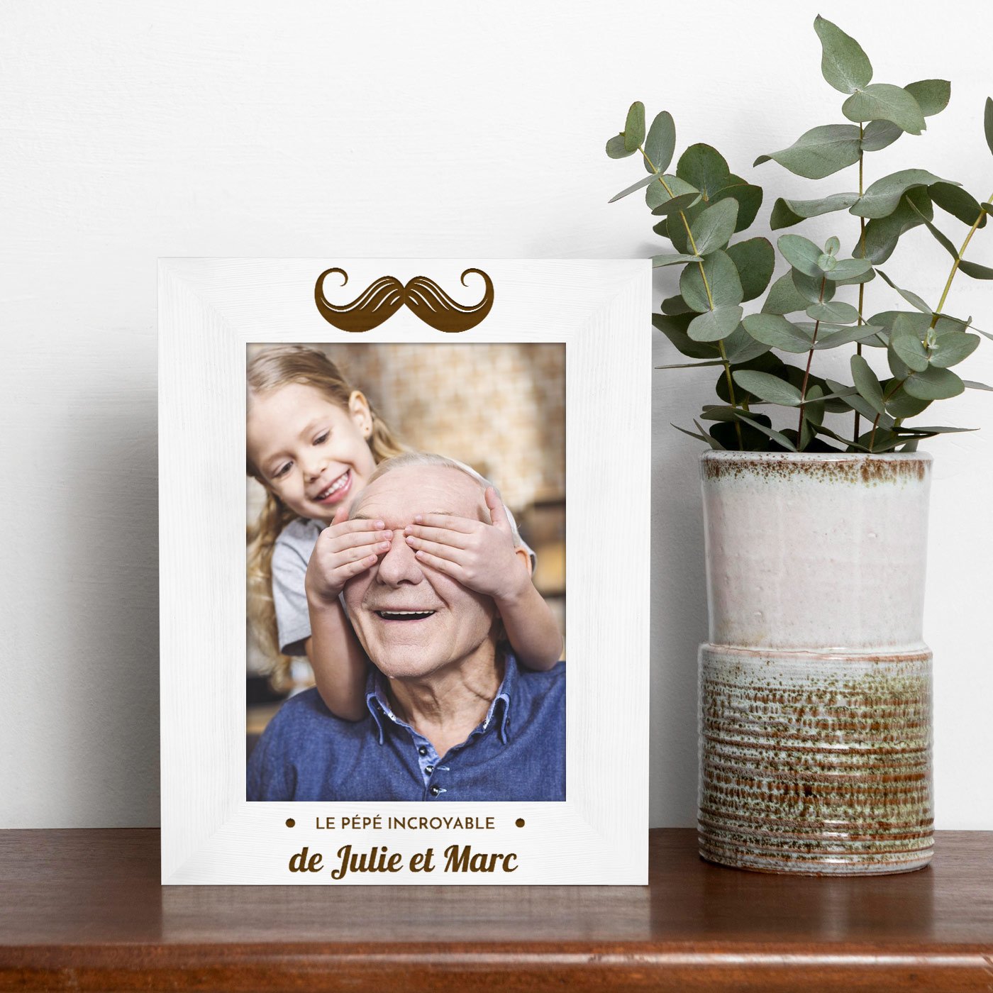 Marco de fotos personalizado de madera Murrano para abuelo