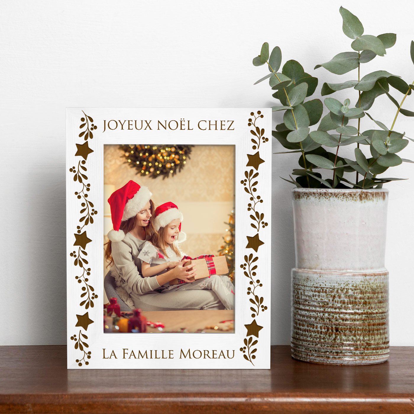 Murrano Personalized Wood Photo Frame for Christmas