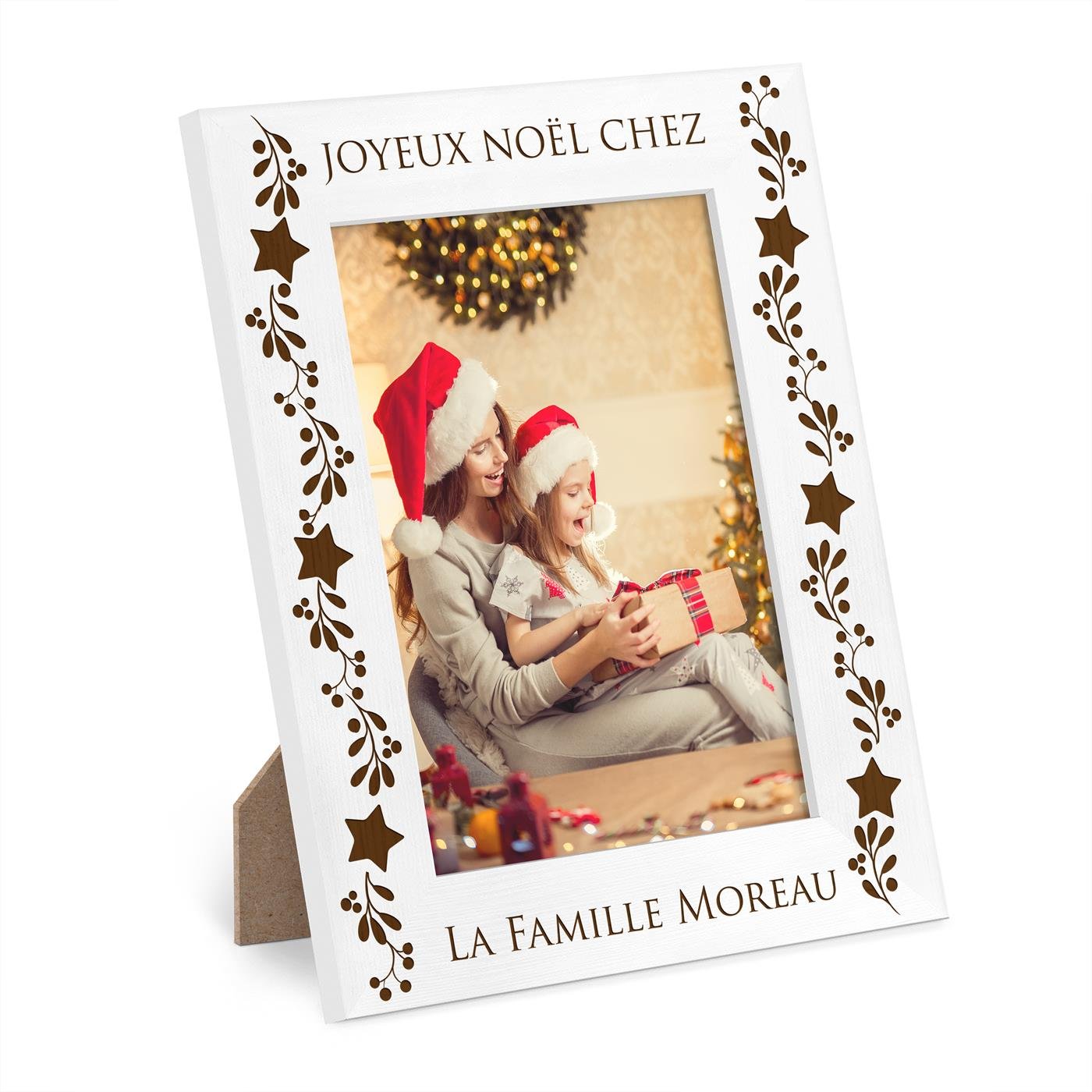 Marco de fotos personalizado de madera Murrano para Navidad