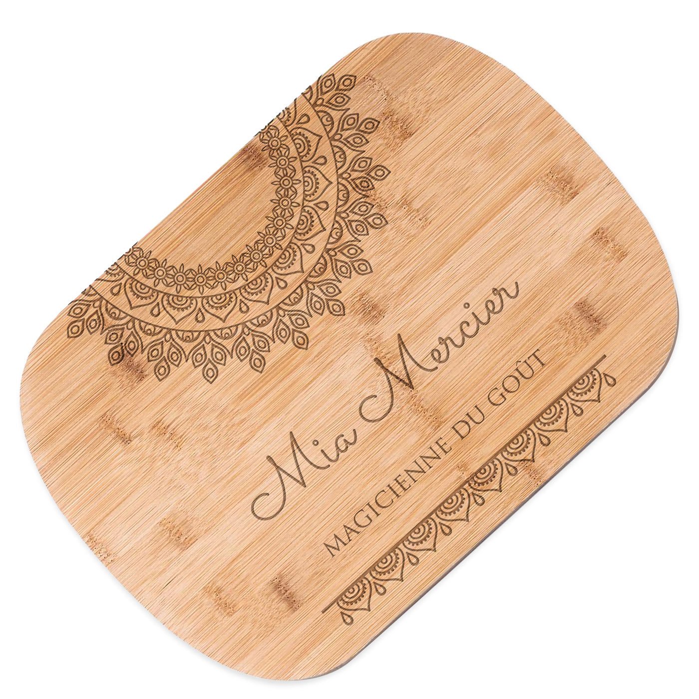 Murrano Bamboo Cutting Board with Personalized Engraving for Her Anniversary