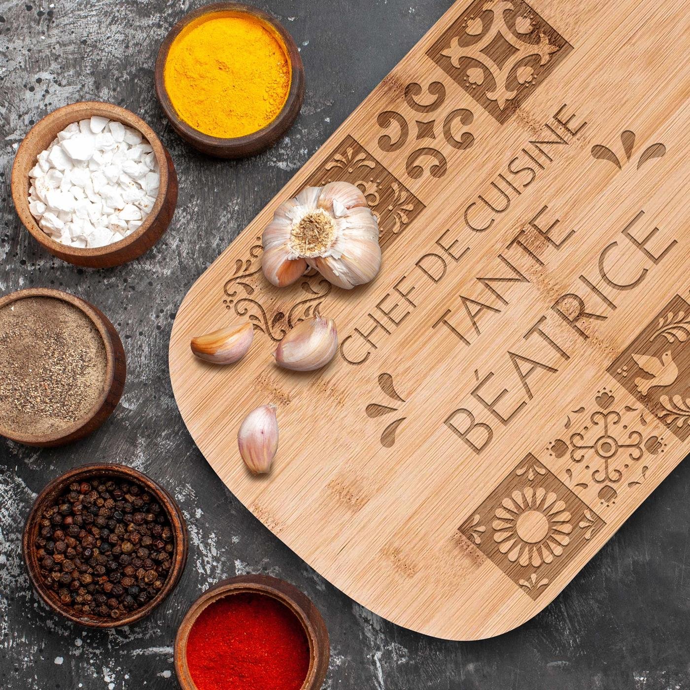 Murrano Bamboo Cutting Board with Personalized Gravure