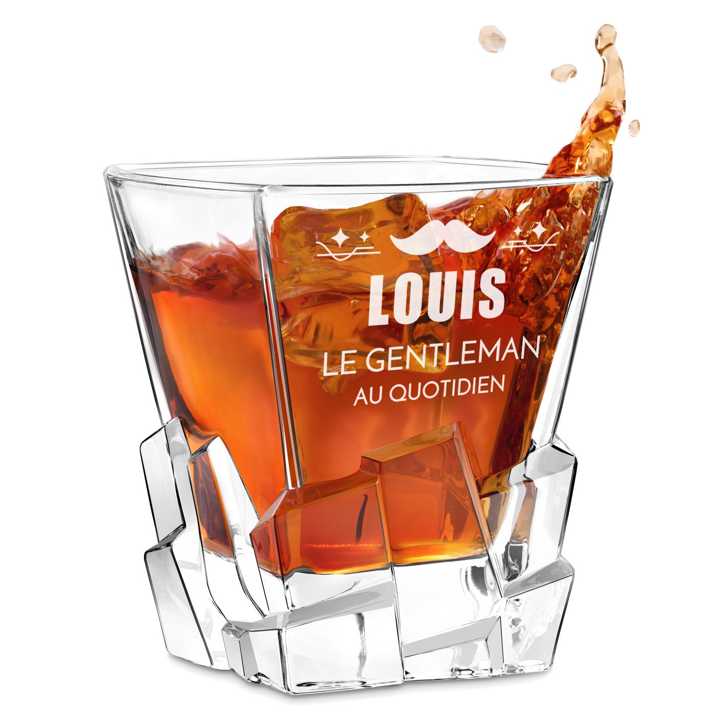 Vaso de whisky Murrano Ice Blink con grabado para aniversario
