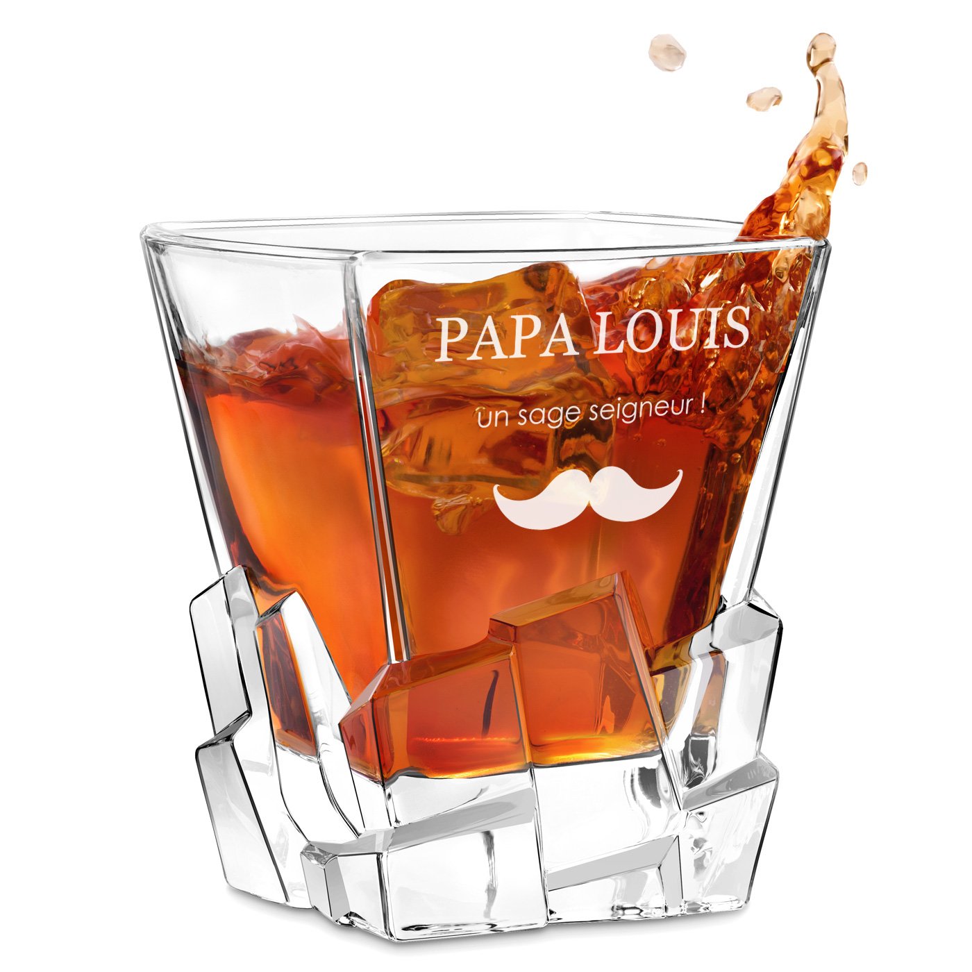 Verre de whisky Ice Blink Murrano con grabado para papá