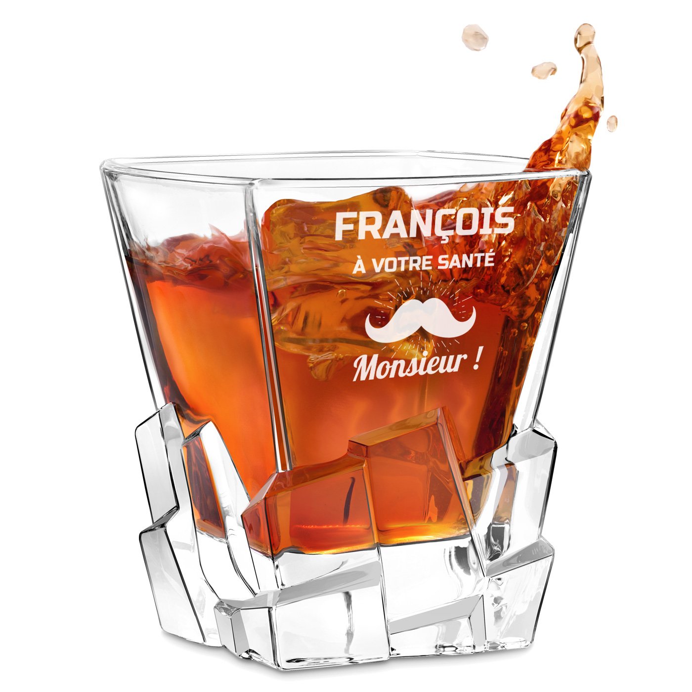 Vaso de whisky Ice Blink Murrano con grabado láser para el cumpleaños de un colega
