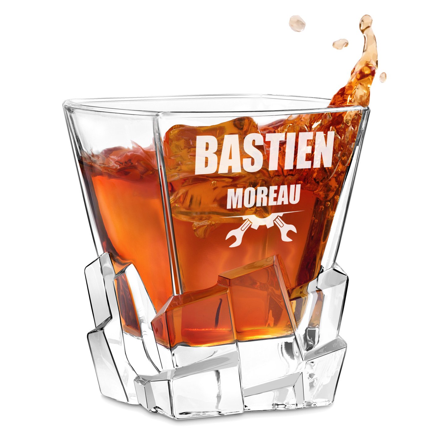 Taza de whisky Ice Blink Murrano con grabado para un amigo