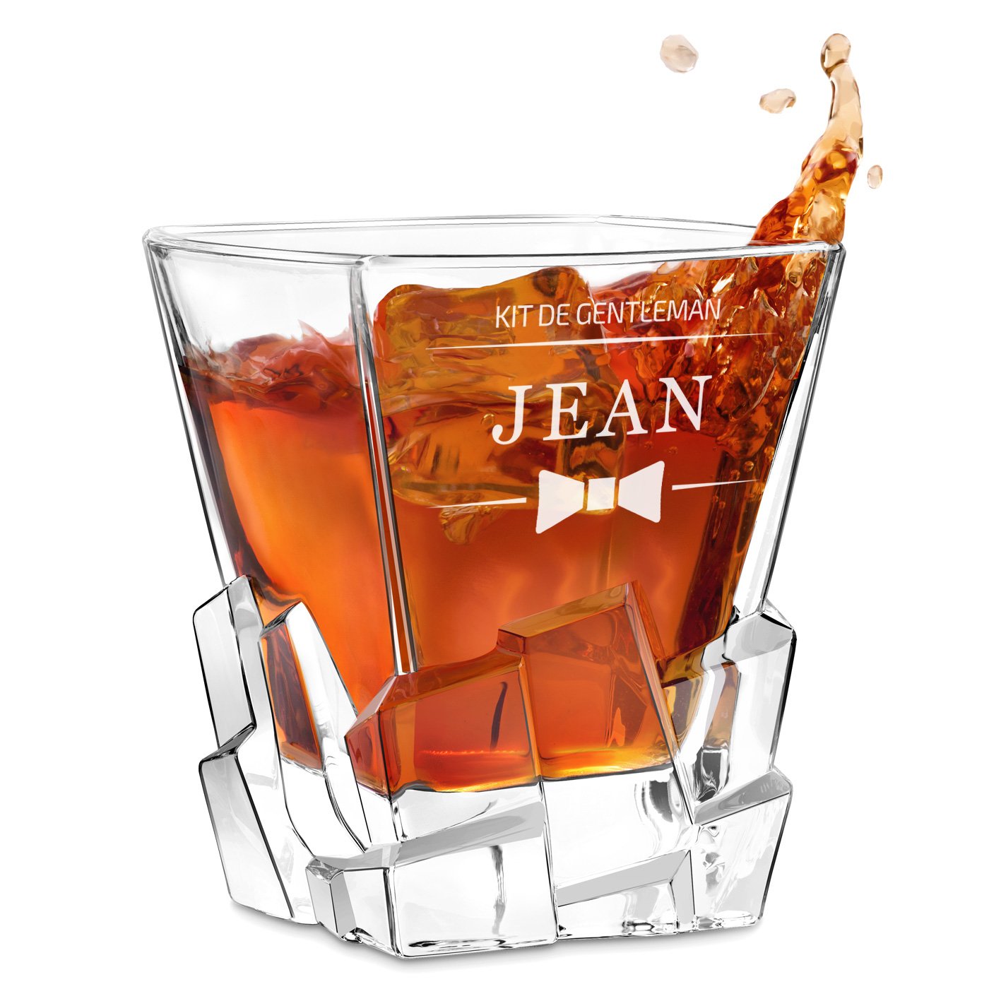 Vaso de whisky Ice Blink Murrano con grabado para caballeros