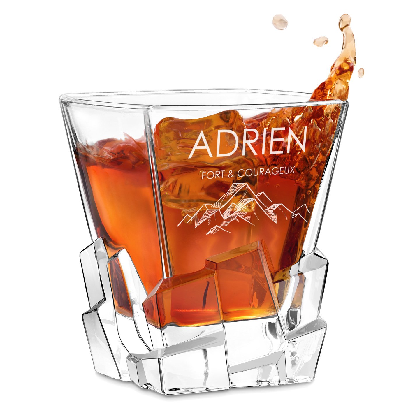 Vaso de whisky Ice Blink Murrano con grabado láser para aniversario hombre