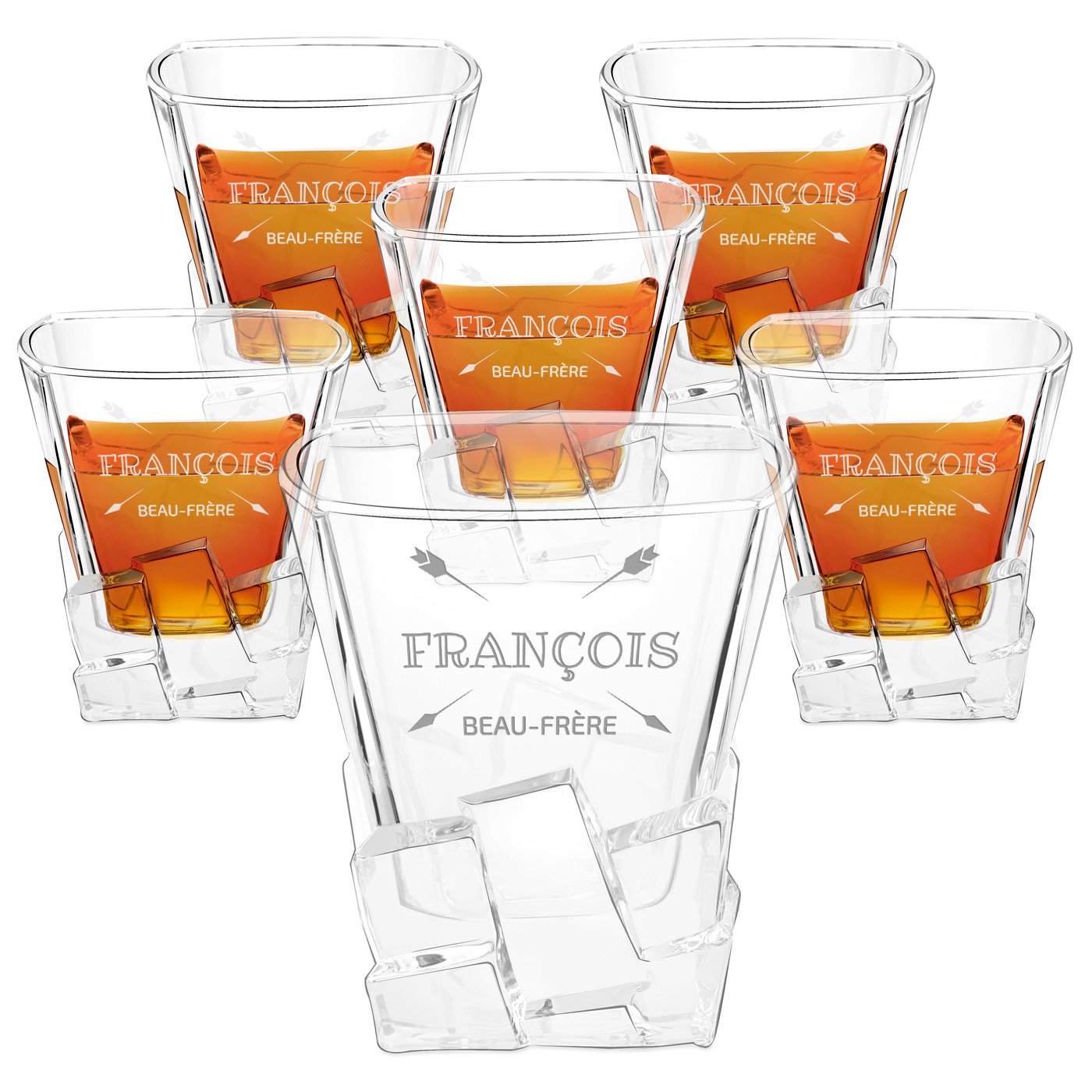 Set de 6 vasos de whisky Murrano Ice Blink - Grabado personalizado