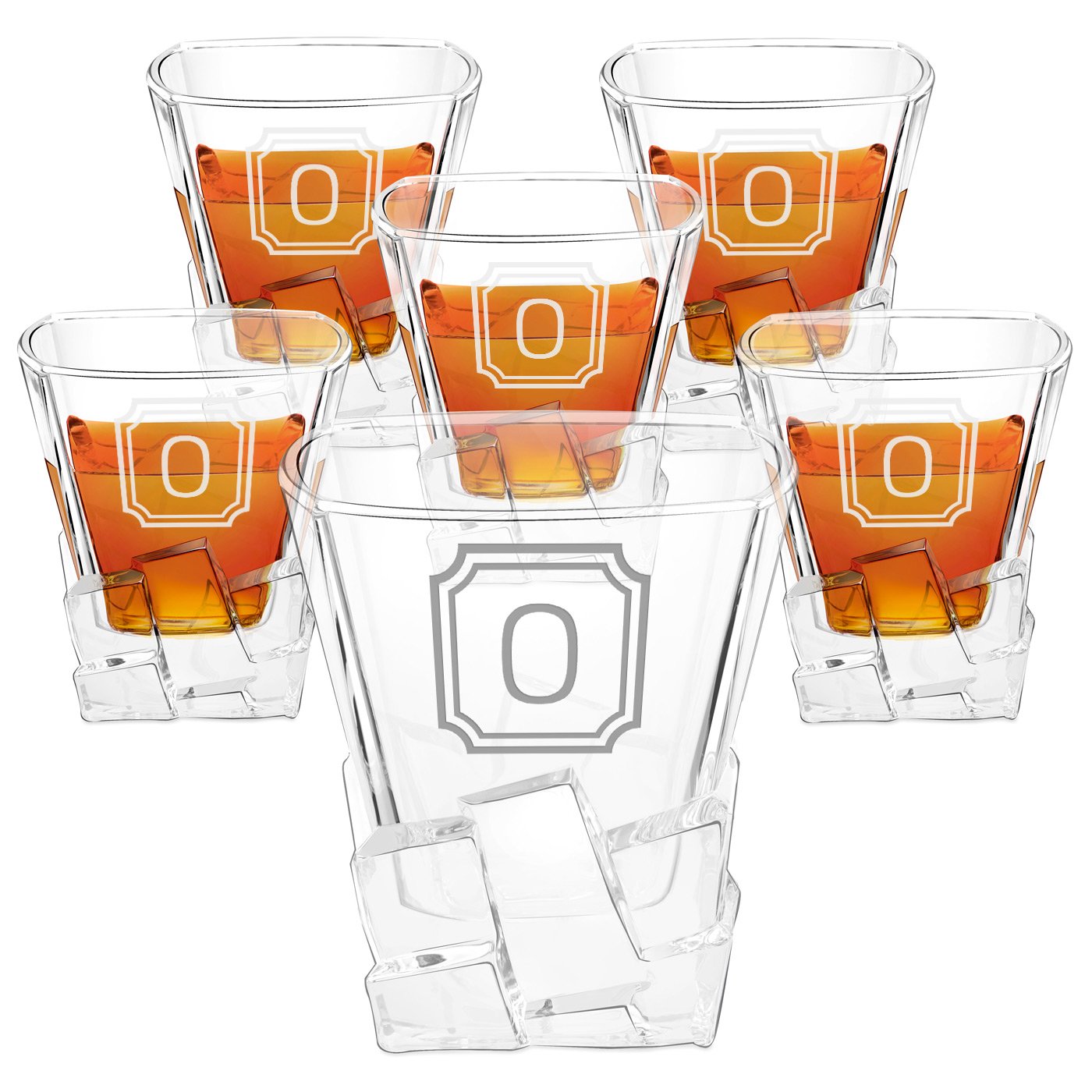Copas de whisky Ice Blink Murrano (conjunto de 6) con grabado