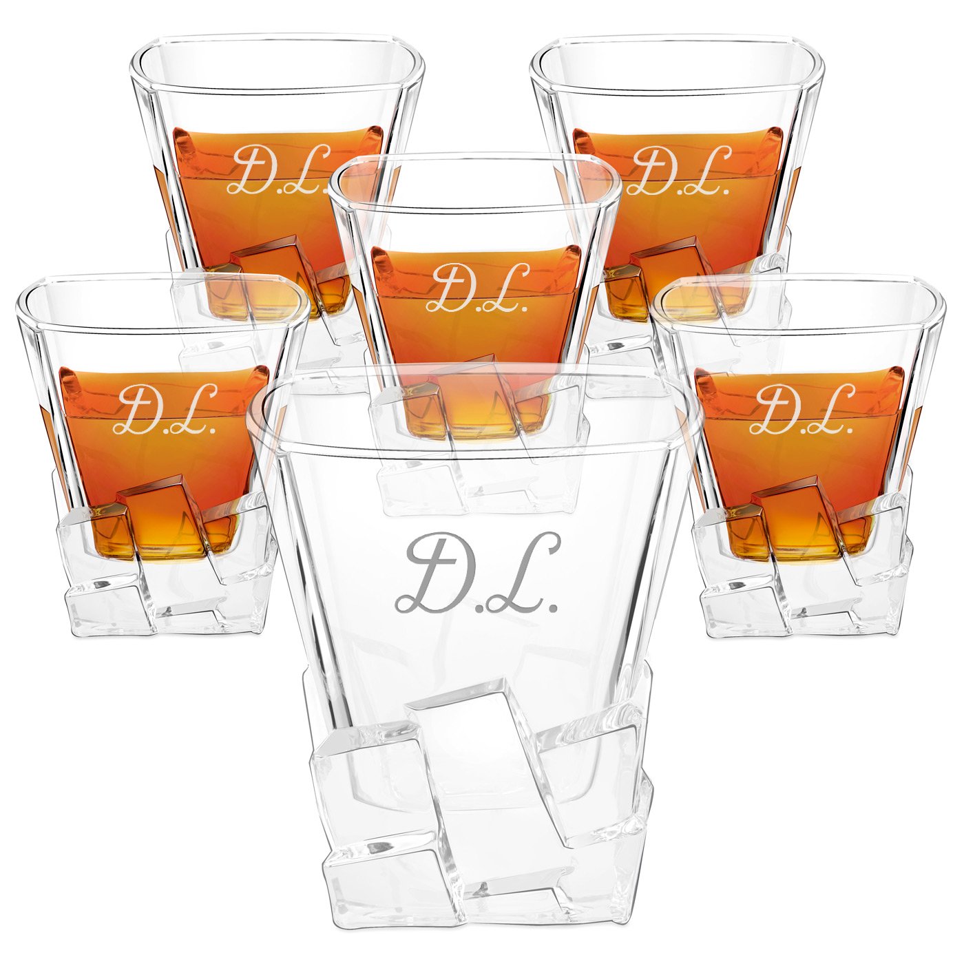 Tazas de whisky Ice Blink Murrano con grabado para el cumpleaños de un amigo