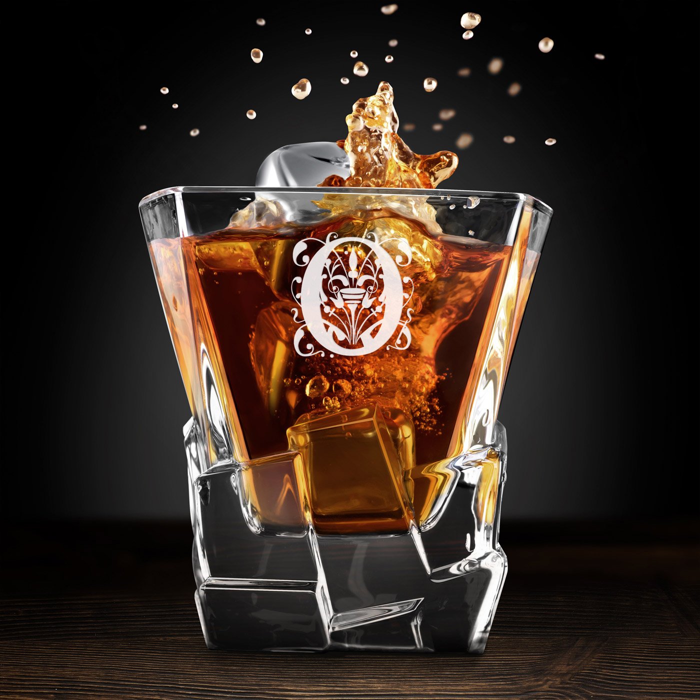 Copas de whisky Ice Blink Murrano con grabado personalizado - Juego de 6