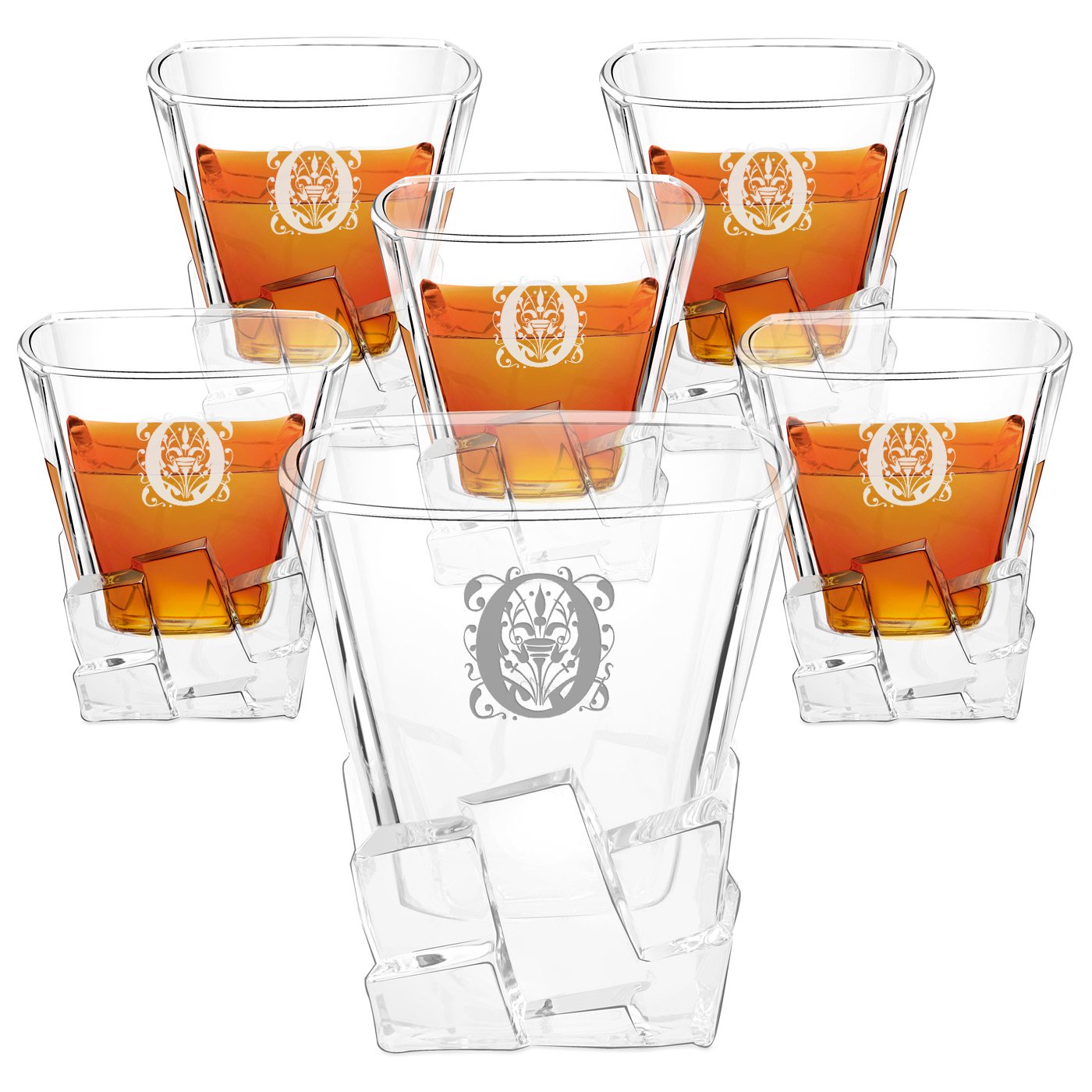 Copas de whisky Ice Blink Murrano con grabado personalizado - Juego de 6