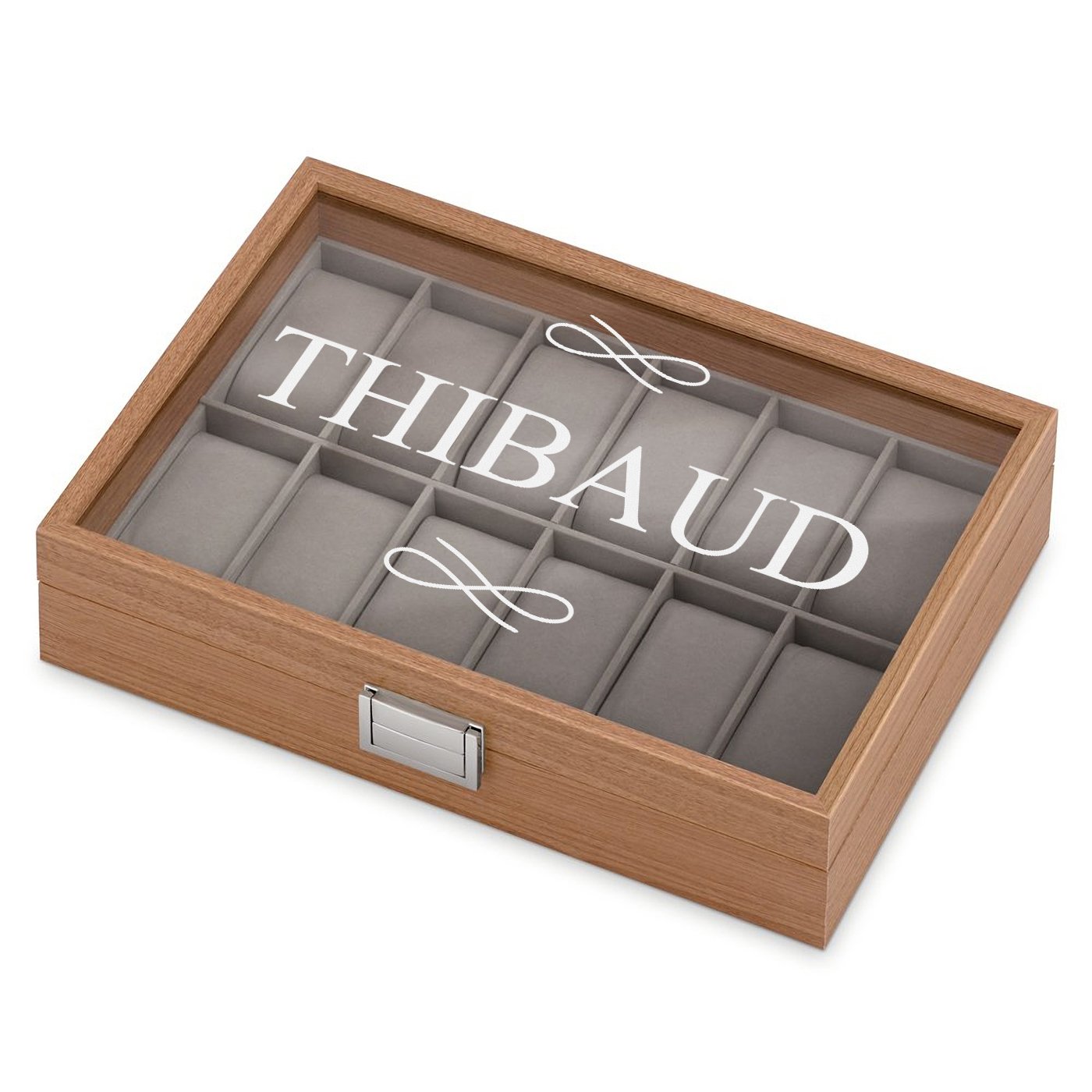 Caja de relojes grabada Murrano para él