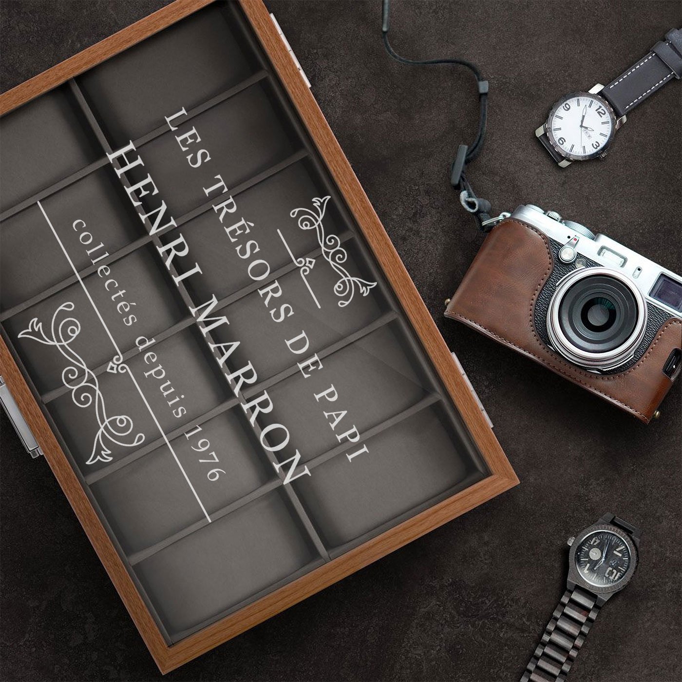Murrano Engraved Watch Box for Grandpa's Birthday