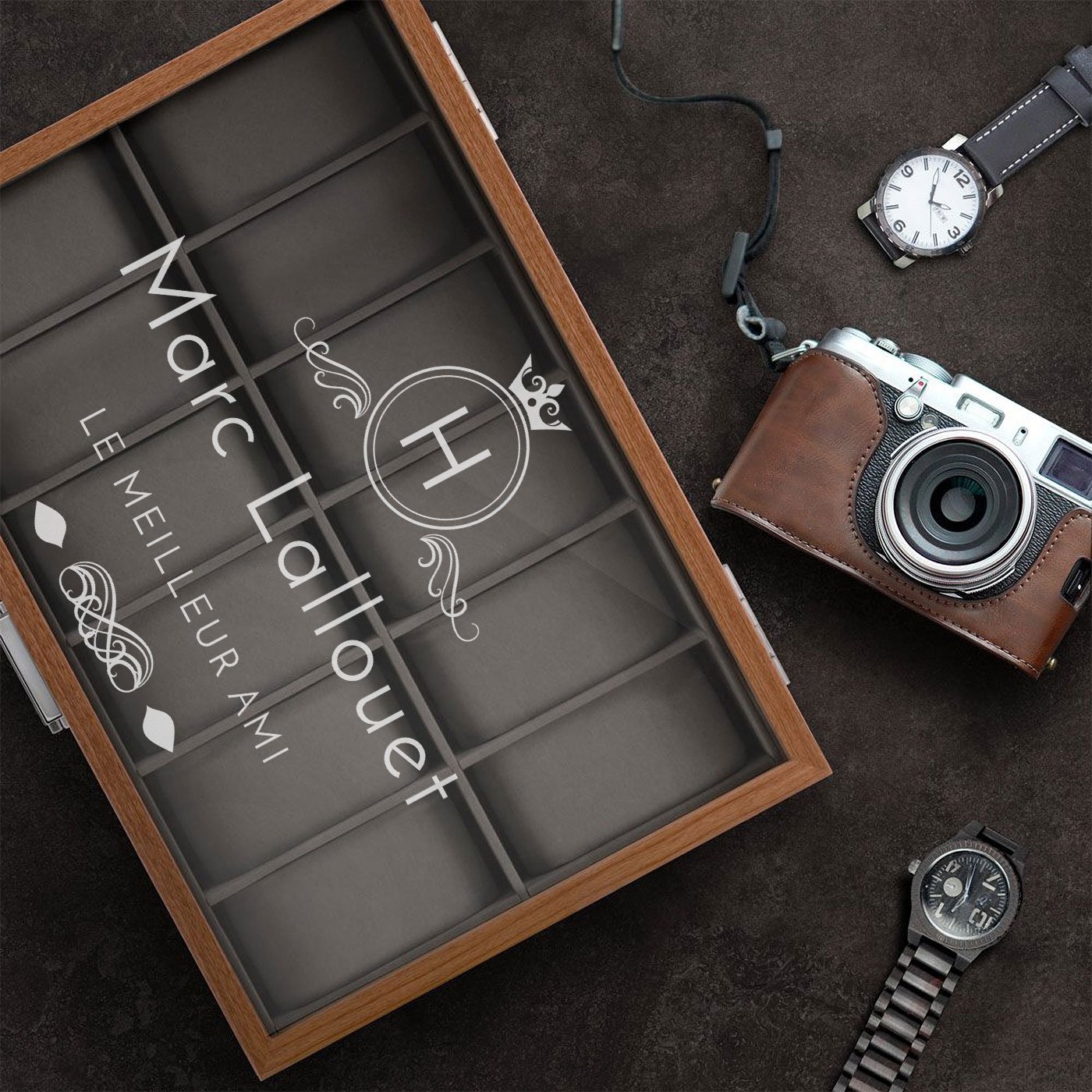 Murrano Engraved Watch Box for a Best Friend's Birthday