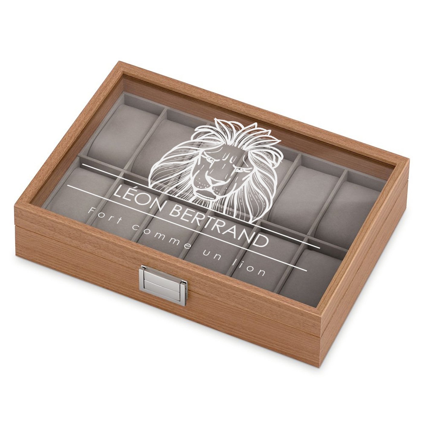 Caja de reloj grabada Murrano para el cumpleaños de un jefe