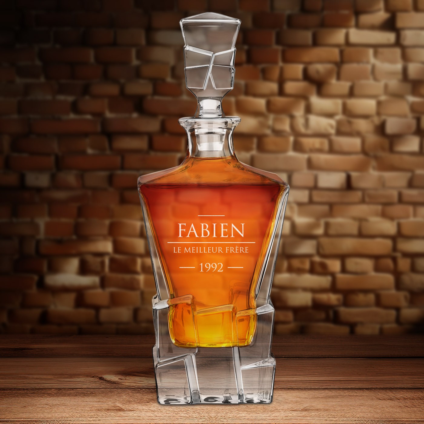 Decantador de whisky Murrano Ice Blink con grabado láser personalizado para regalo de aniversario para hermano