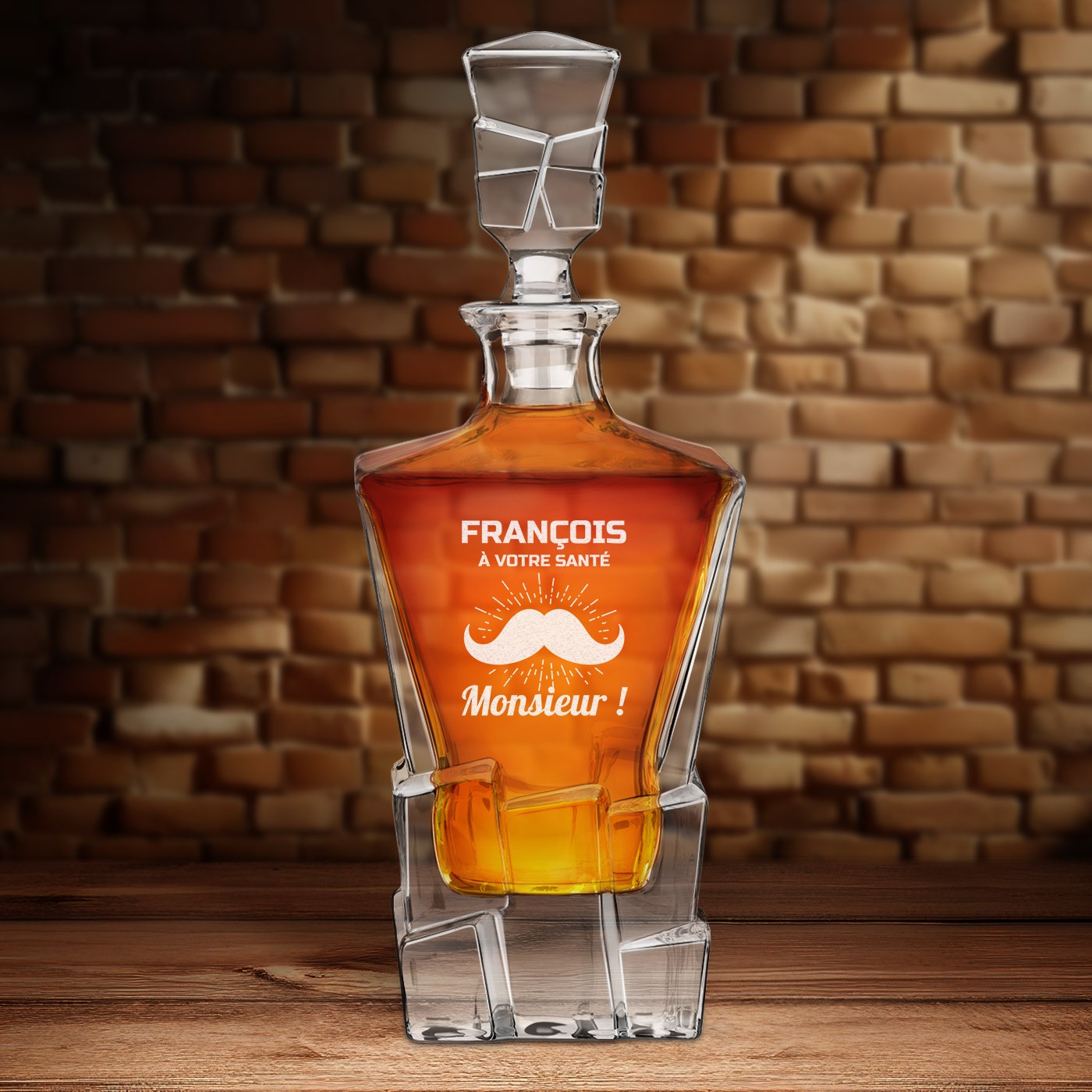 Carafa de whisky Murrano Ice Blink con grabado láser para él