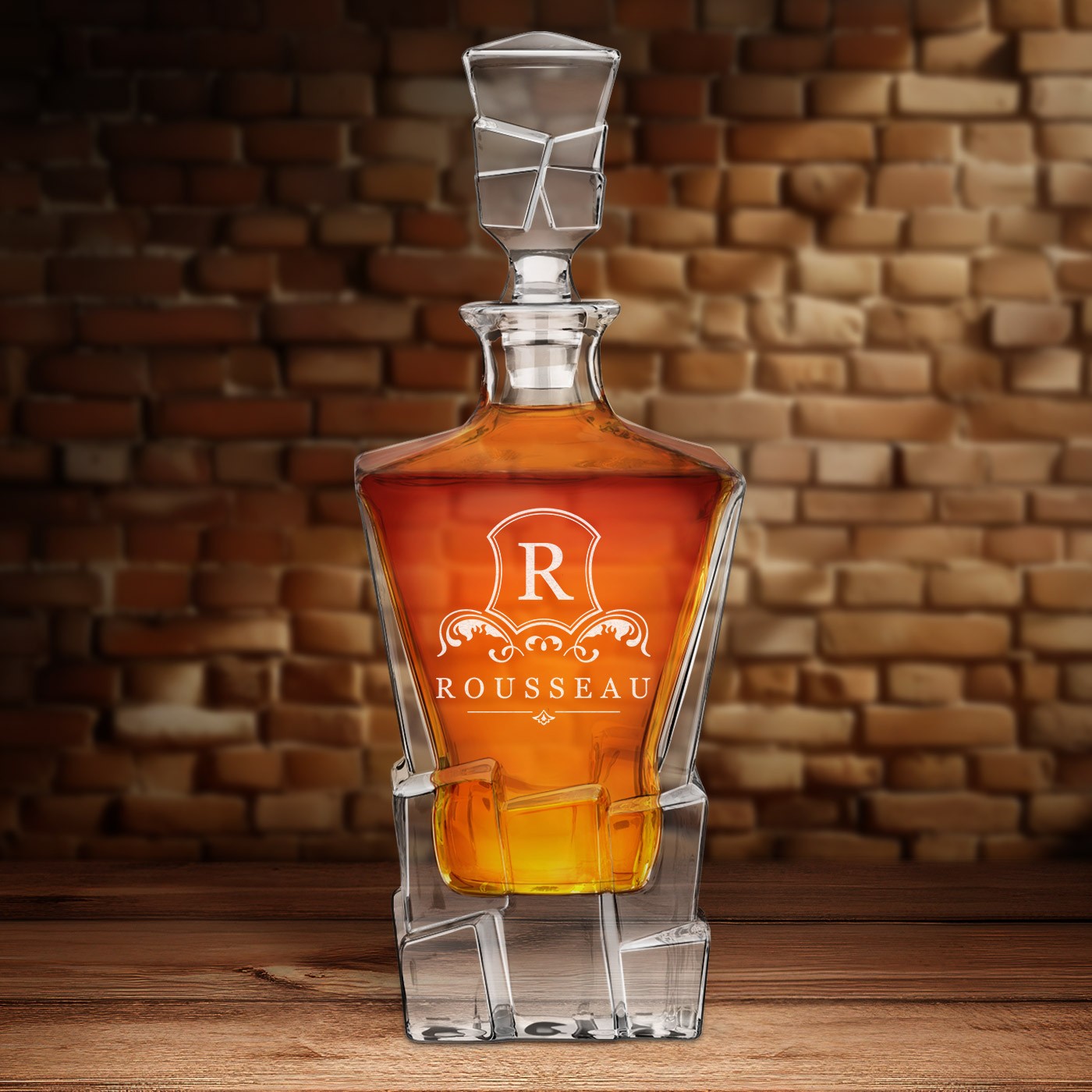 Carafa de whisky Murrano Ice Blink con grabado láser para hombre