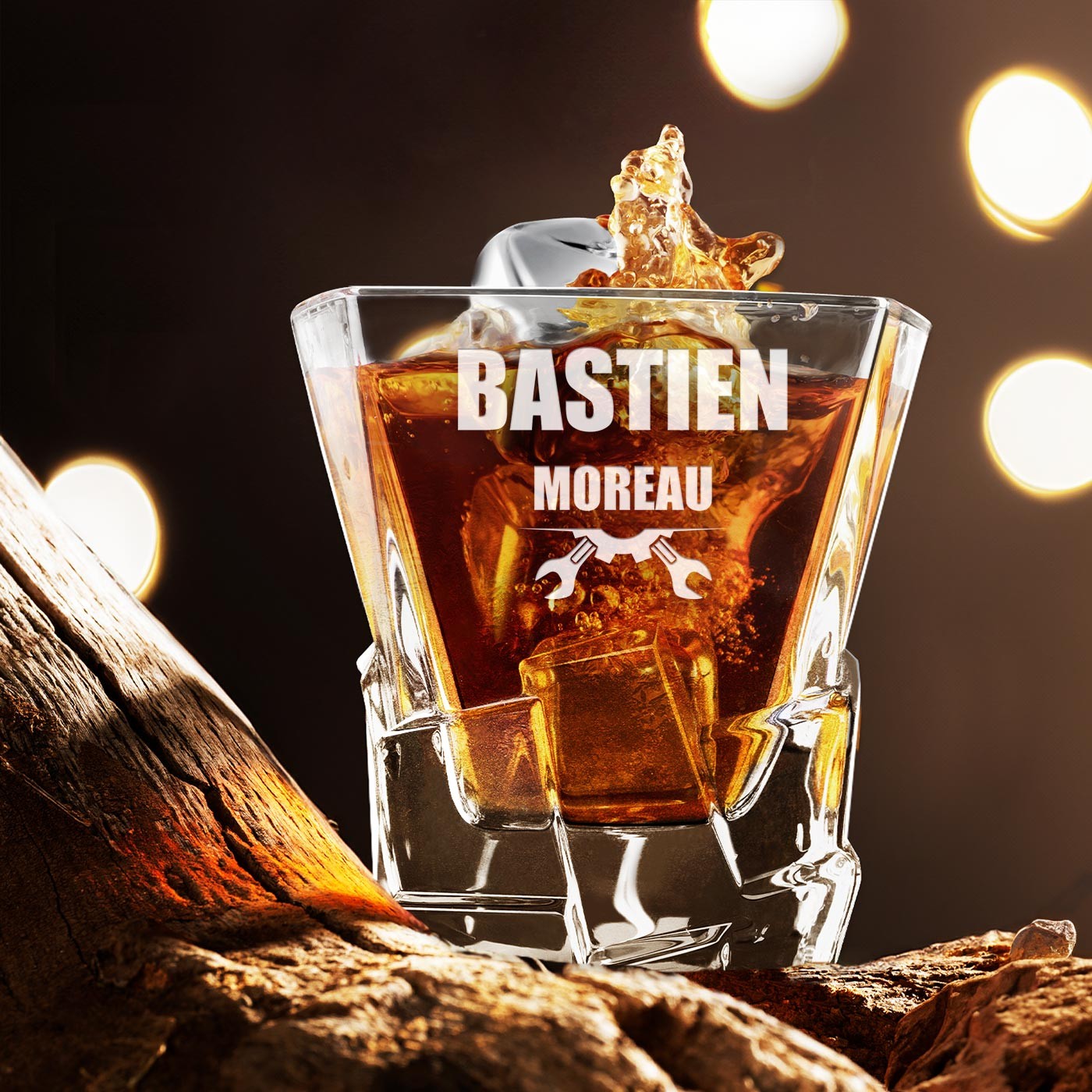 Carafe à whisky Murrano et 4 verres gravés au laser pour bricoleur
