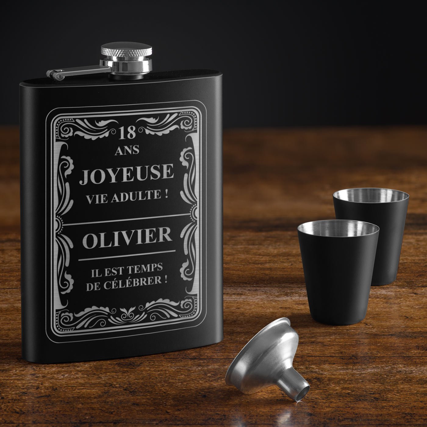 Personalized Murrano Pocket Flask for His 18th Birthday