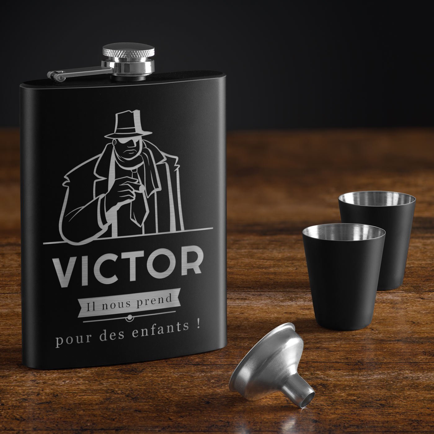 Botella personalizada de acero inoxidable - Grabado de agradecimiento de bodas