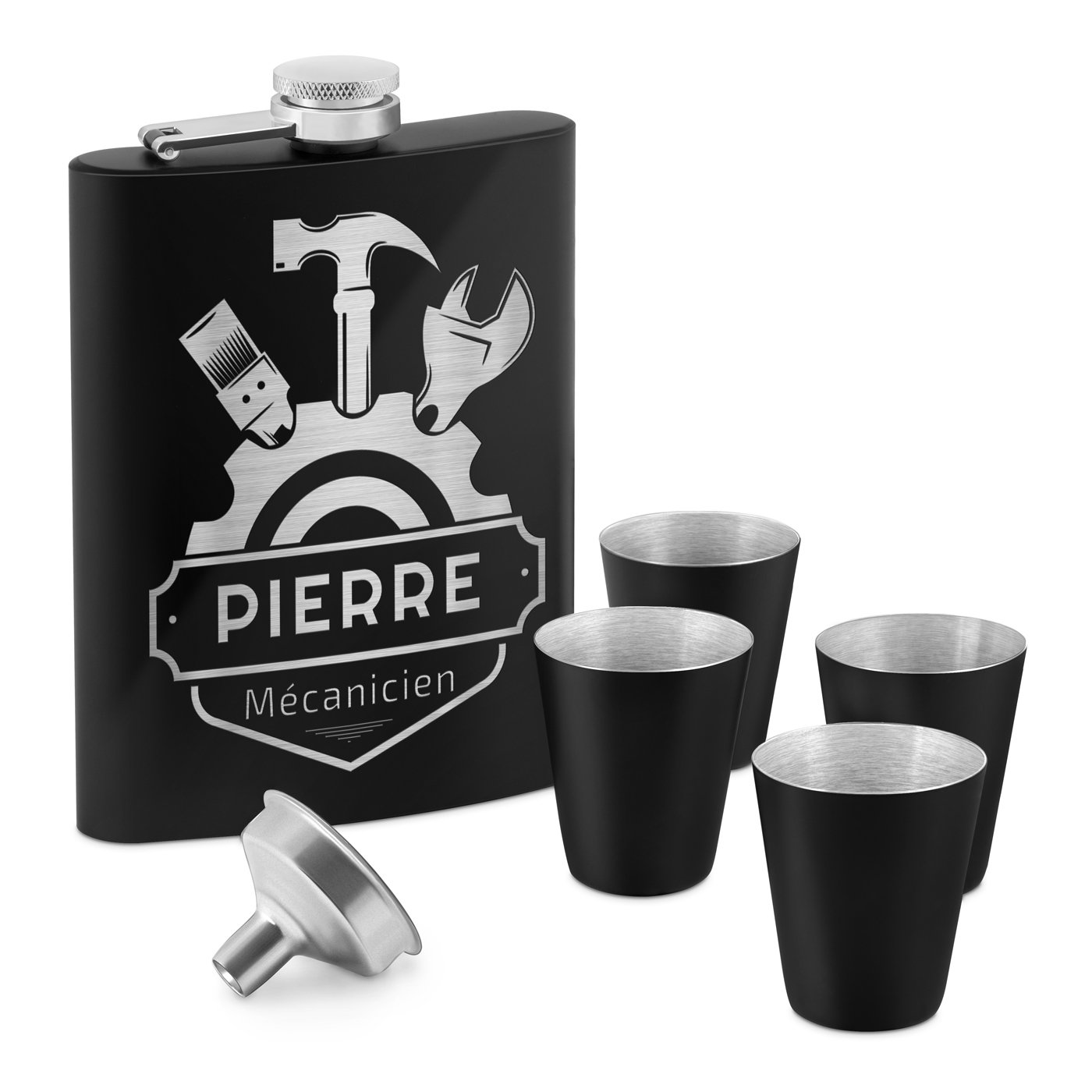 Personalized Steel Flask for Mechanics
