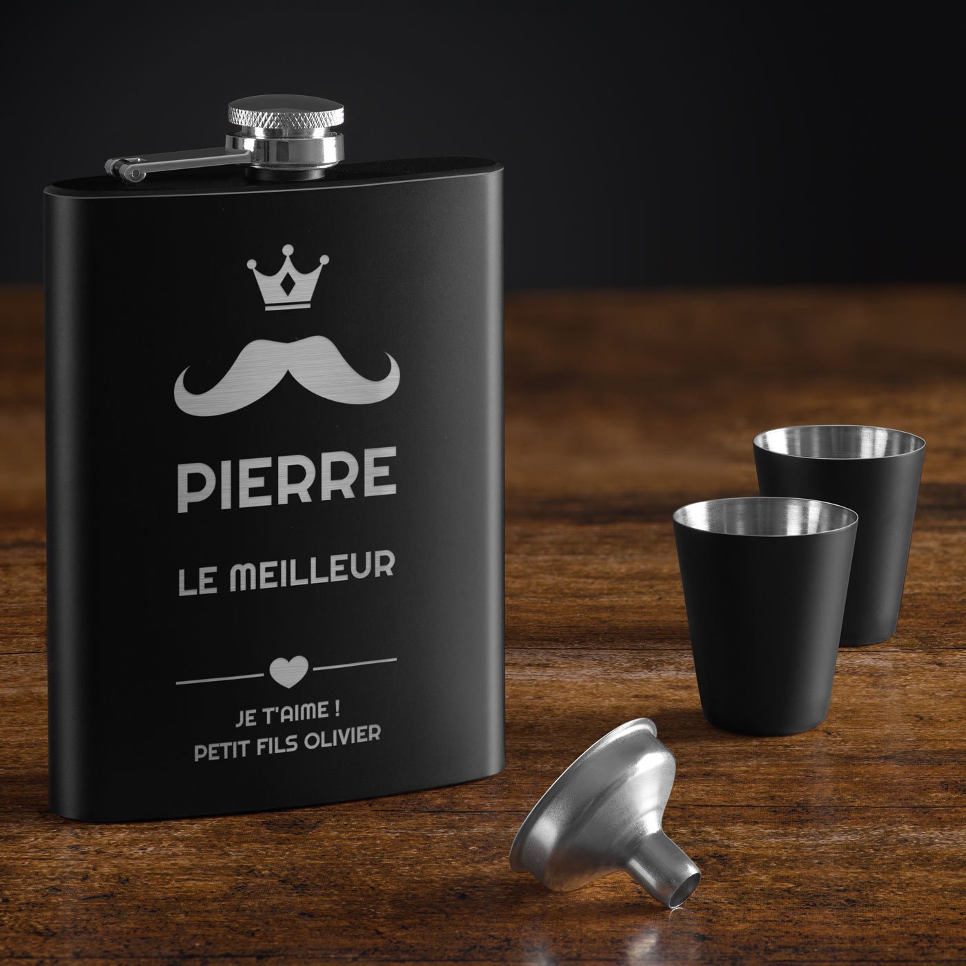 Personalized Steel Flask for Grandpa