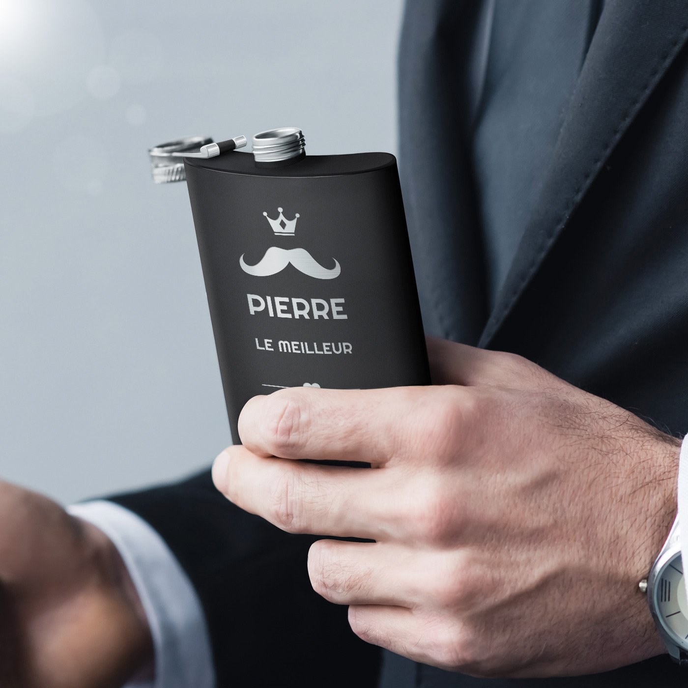 Personalized Steel Flask for Grandpa
